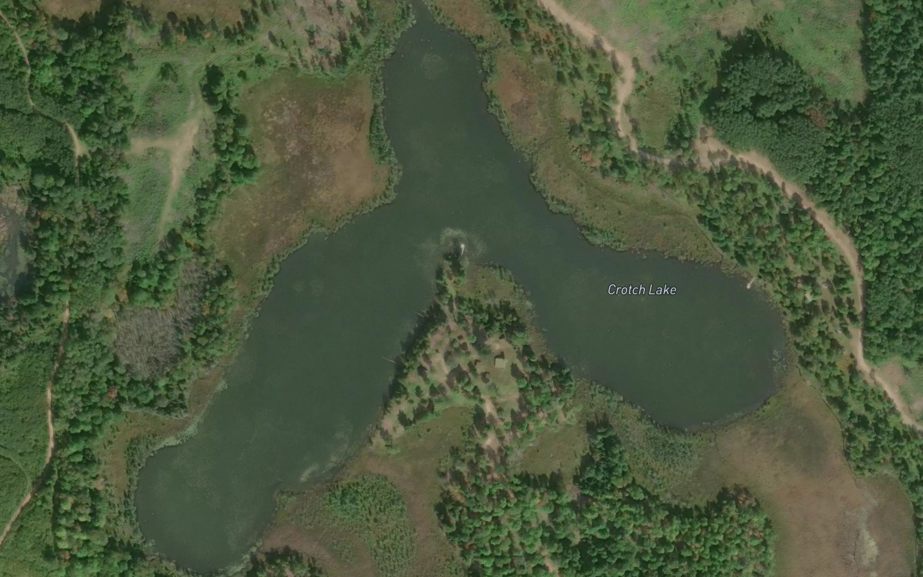 Satellite map of the Crotch Lake