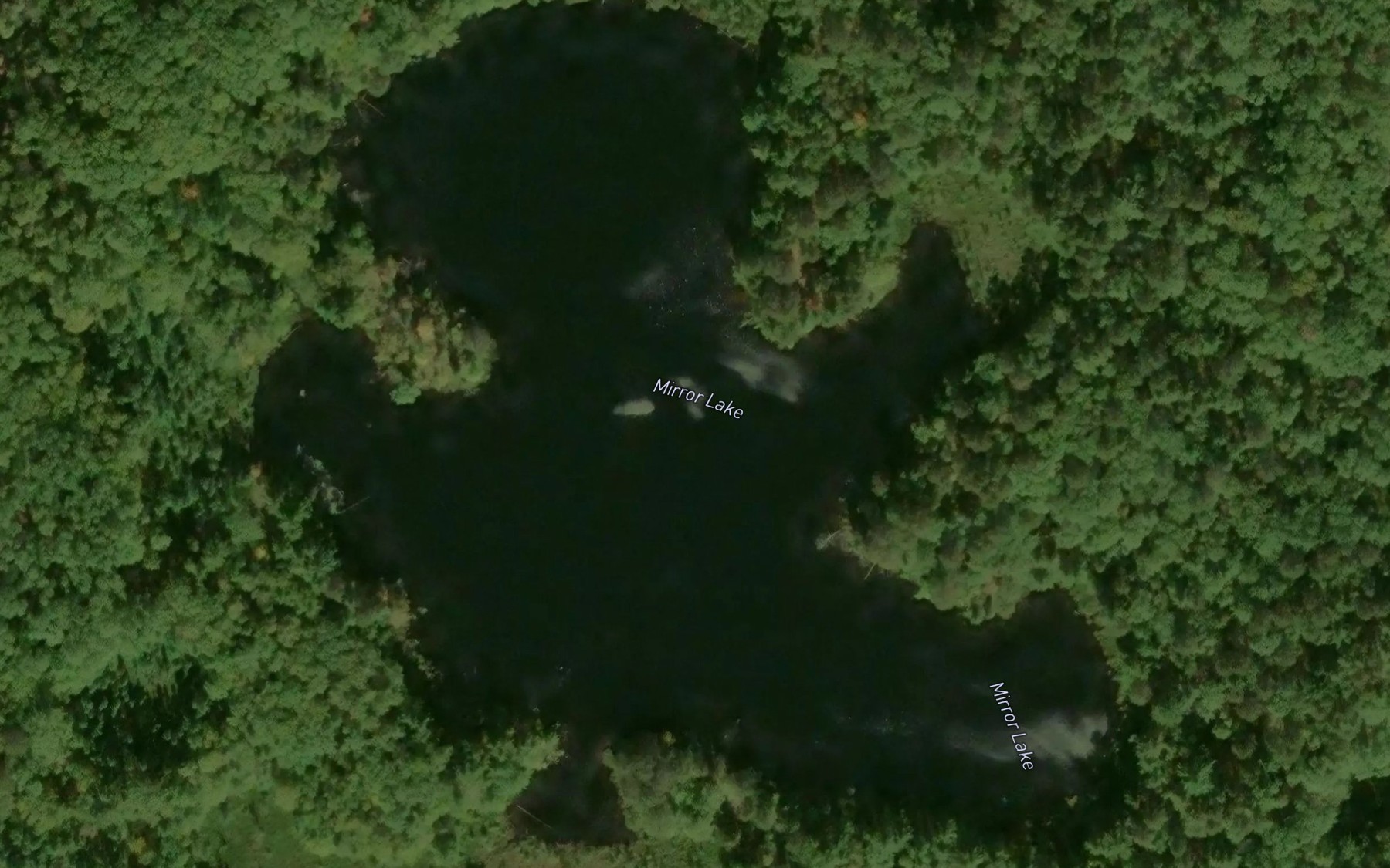 Satellite map of the Mirror Lake