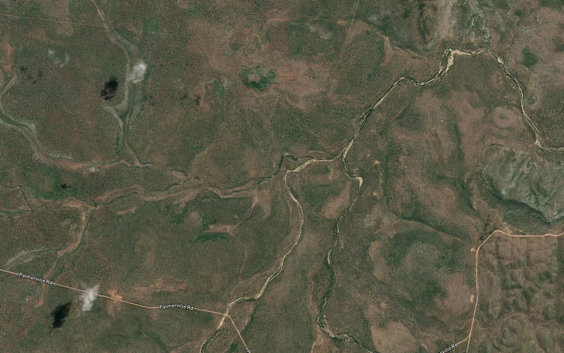 Satellite map of the Emu Creek