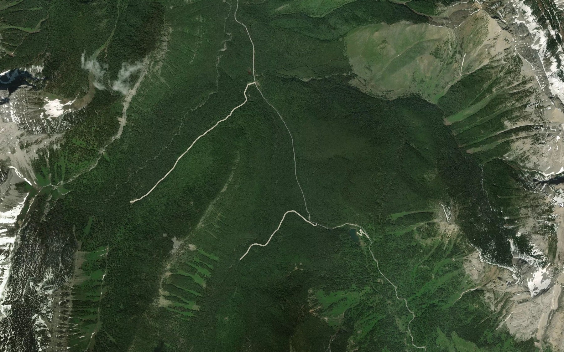 Satellite map of the Crowe Creek