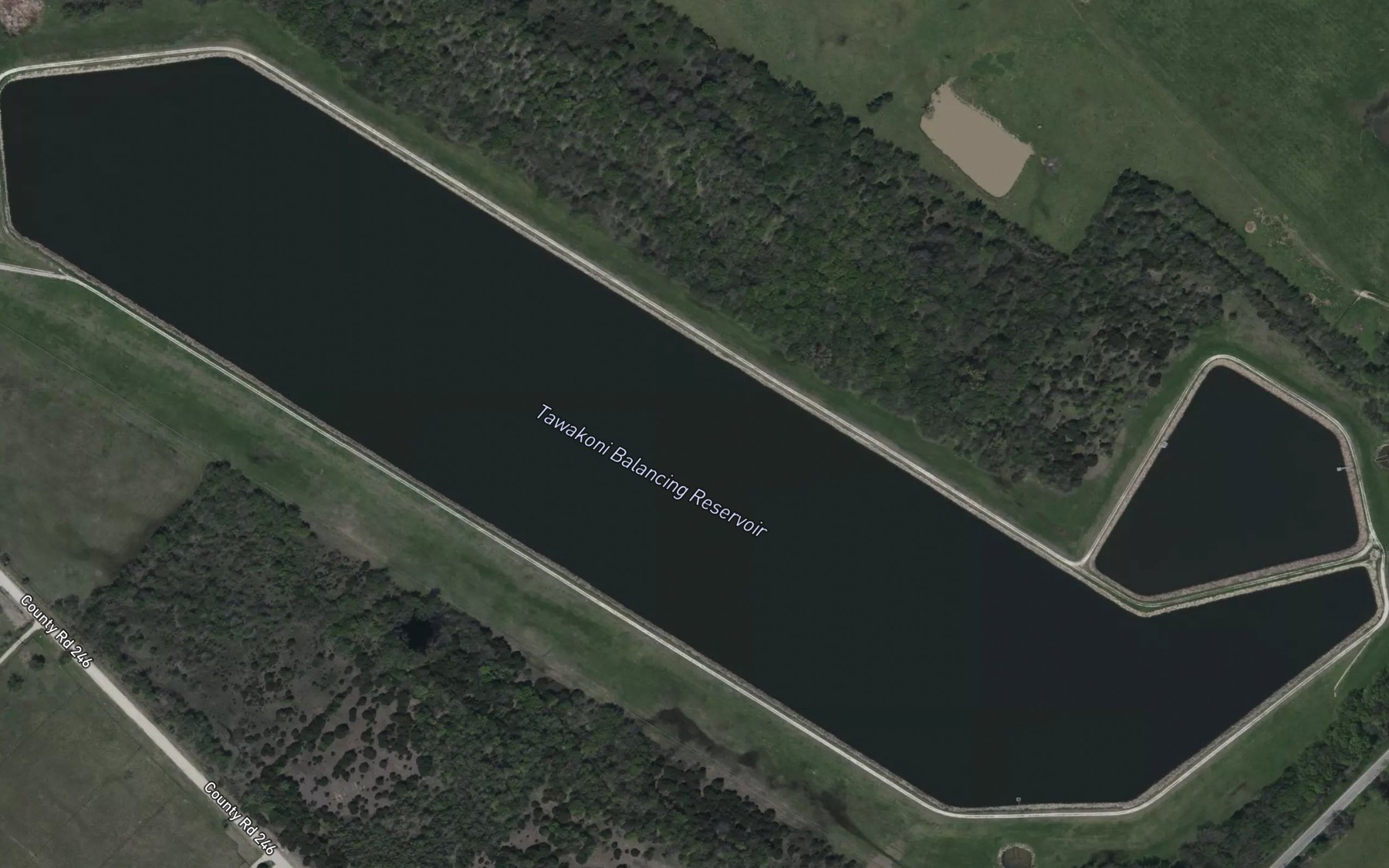Satellite map of the Tawakoni Balancing Reservoir