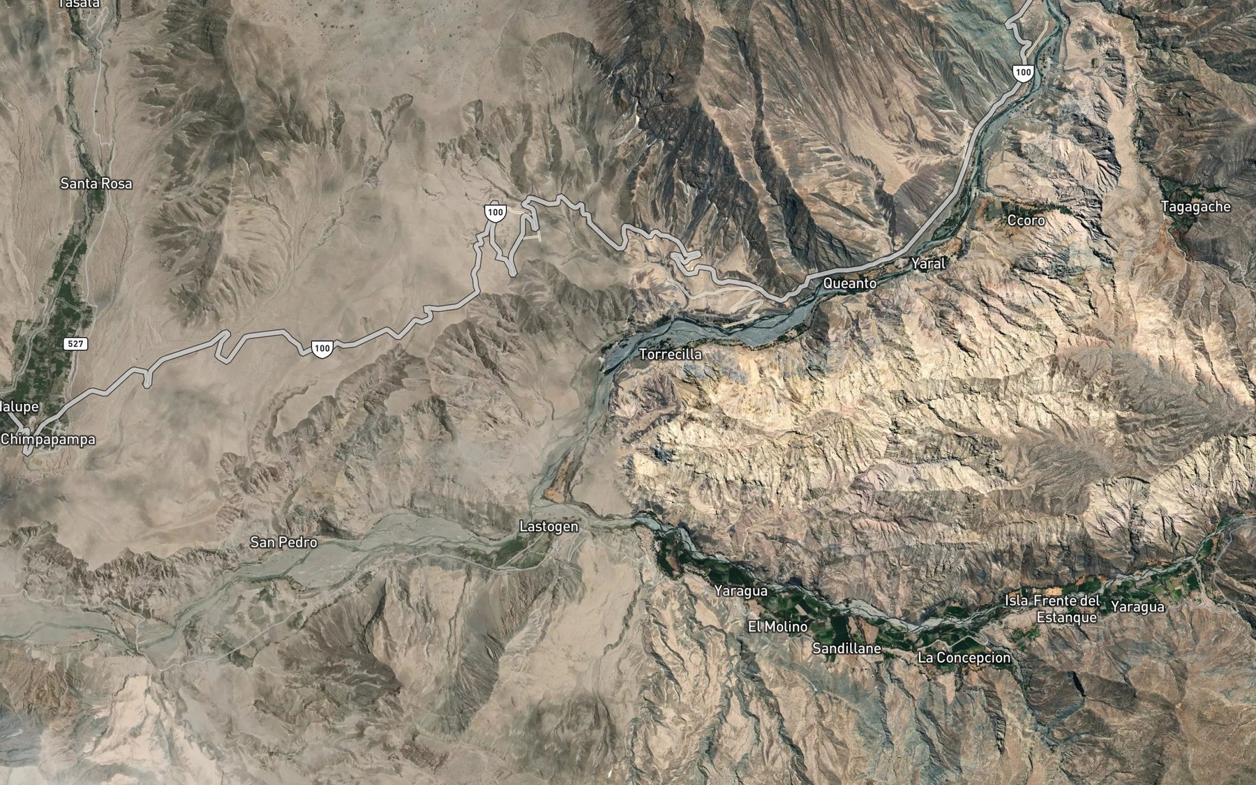 Satellite map of the Rio Chingane