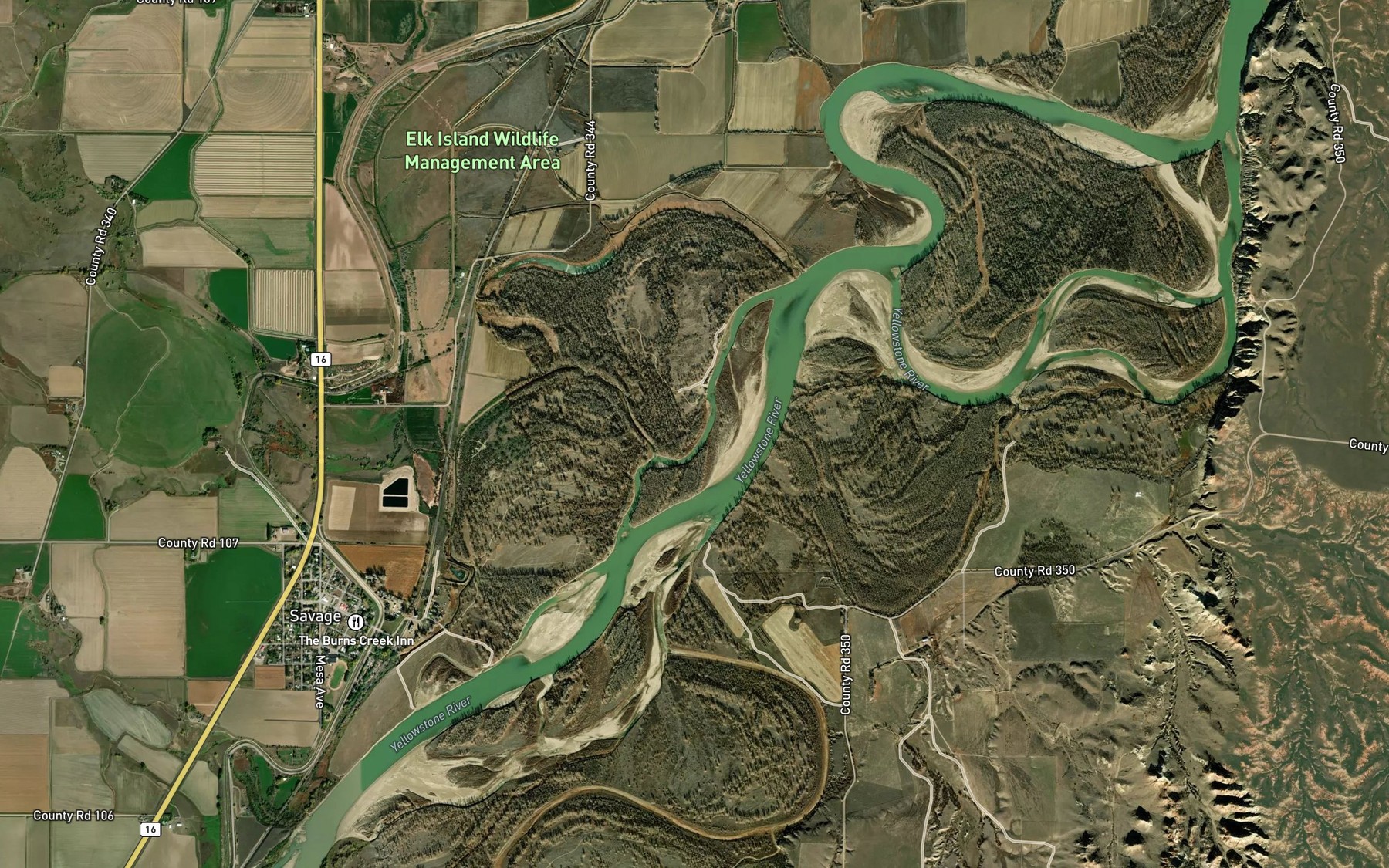 Satellite map of the Dunlap Creek
