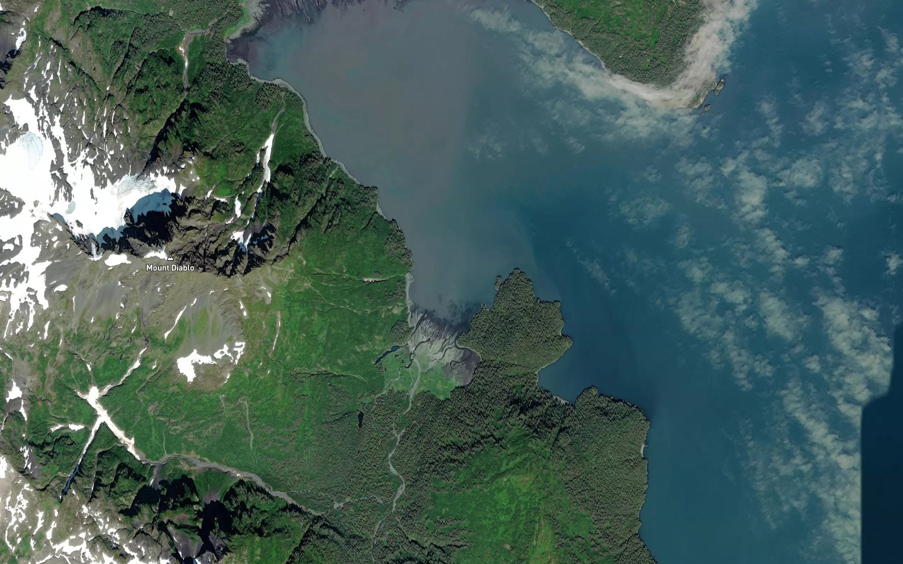 Satellite map of the Shelter Cove
