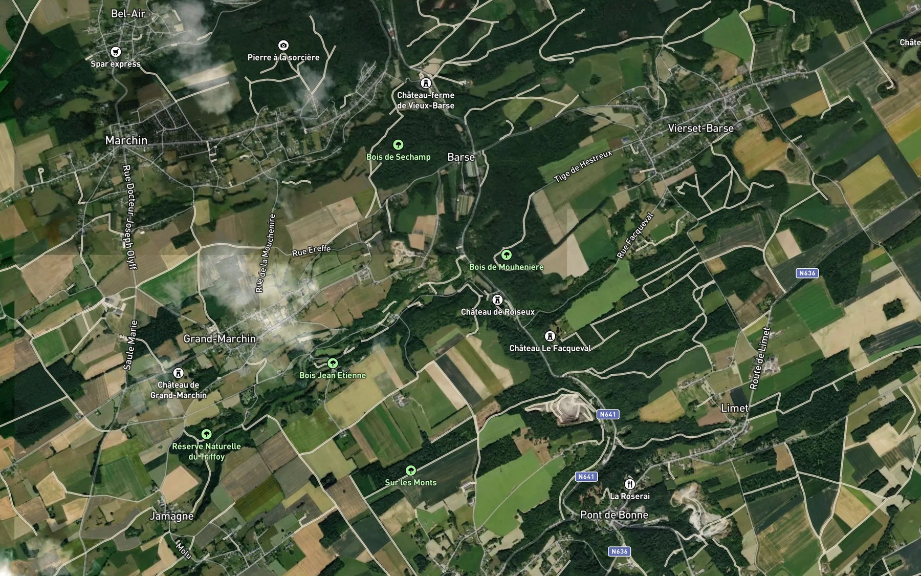 Satellite map of the Ruisseau de Goesnes