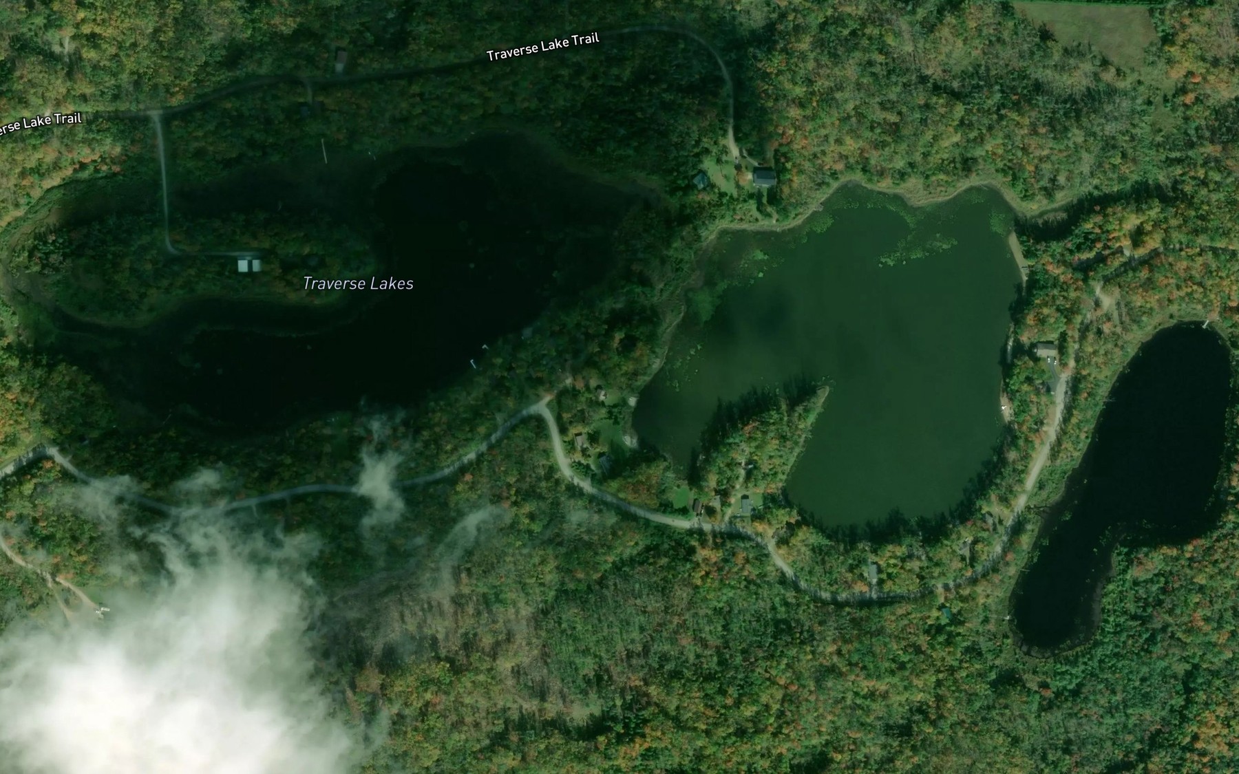 Satellite map of the Traverse Lakes