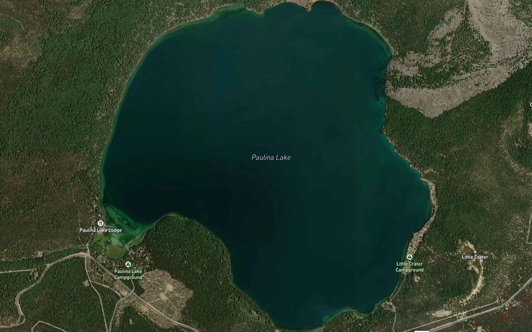 Satellite map of the Paulina Lake