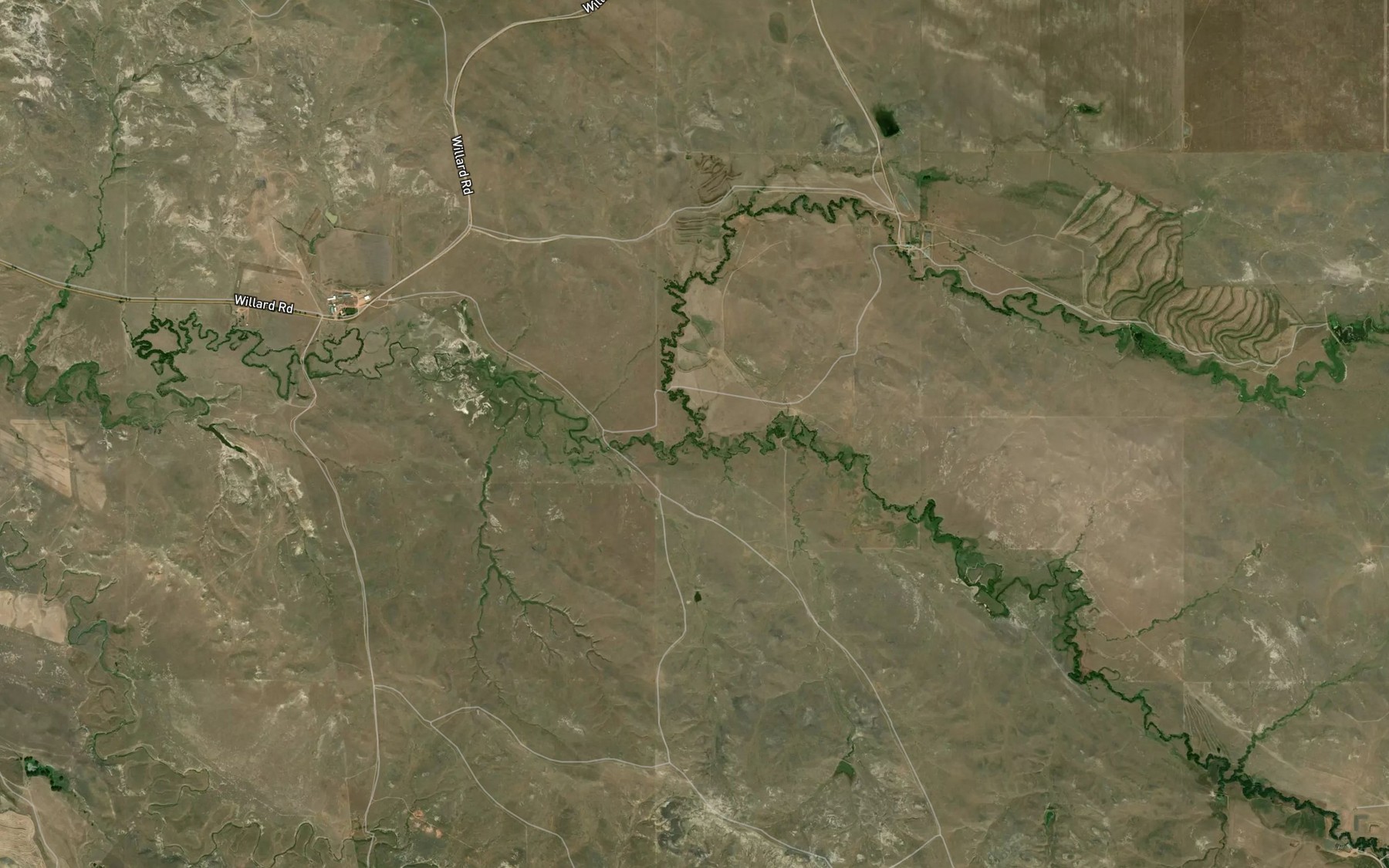Satellite map of the South Fork Milk Creek