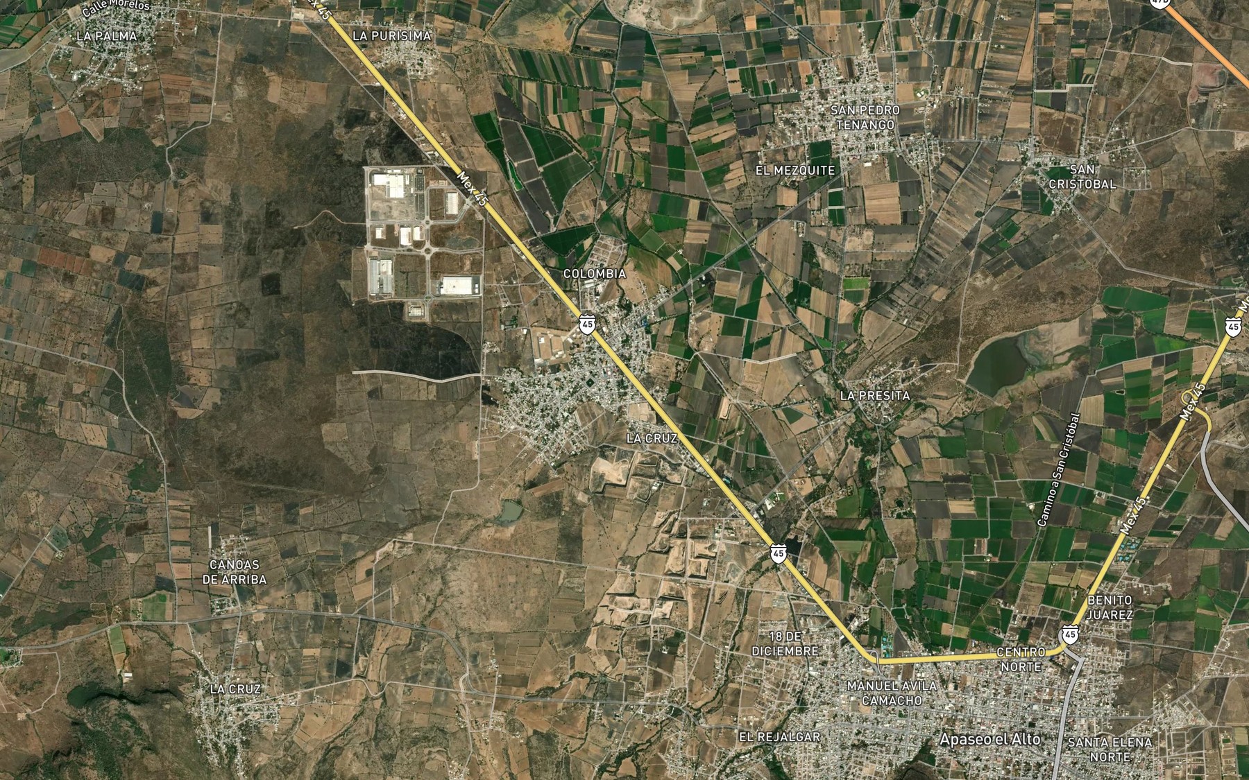 Satellite map of the El Mezquito