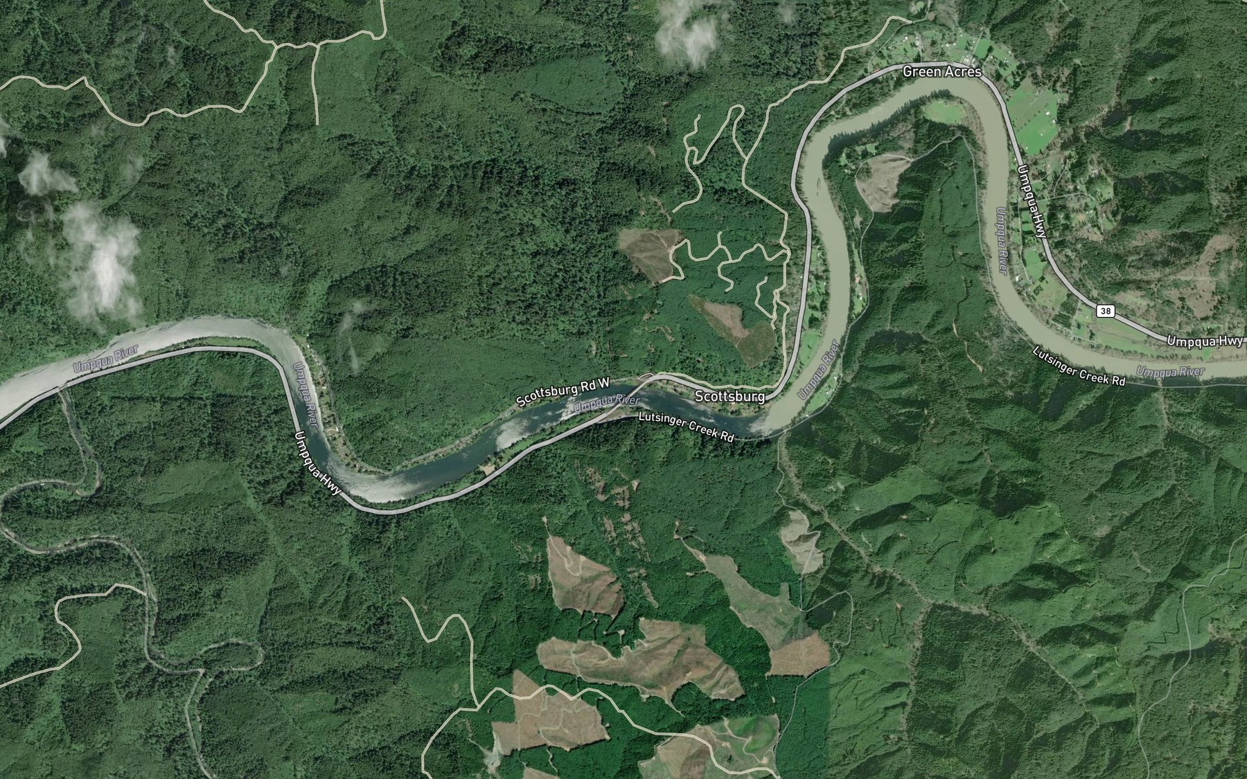 Satellite map of the Little Mill Creek