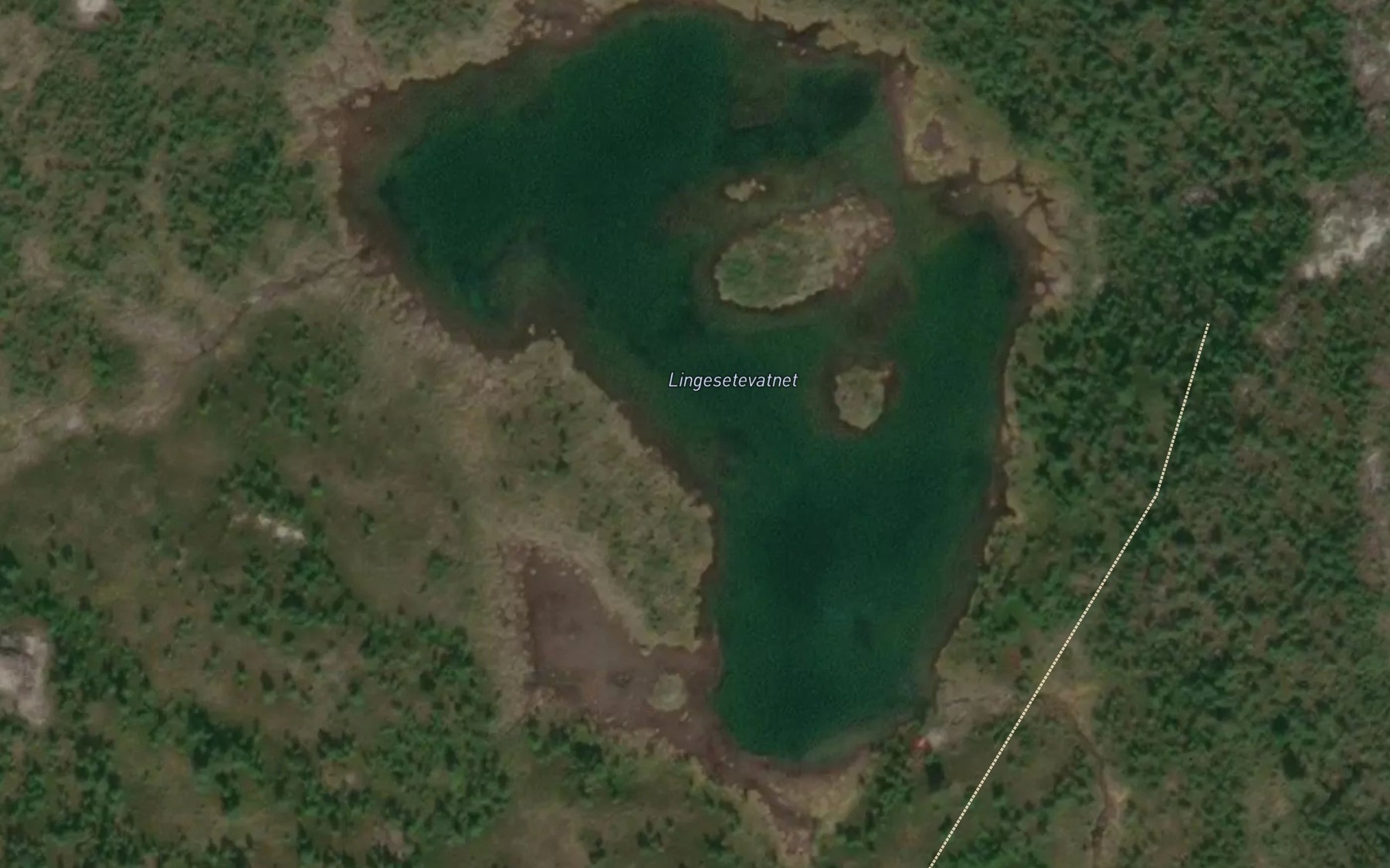 Satellite map of the Lingesetevatnet