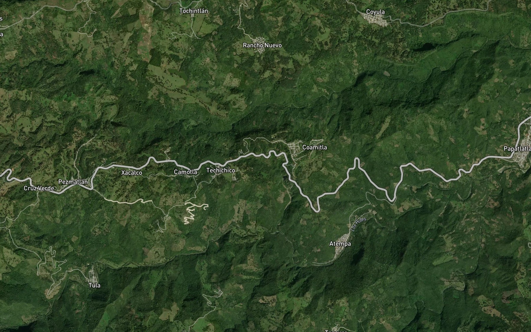 Satellite map of the Barranca Ahuateno