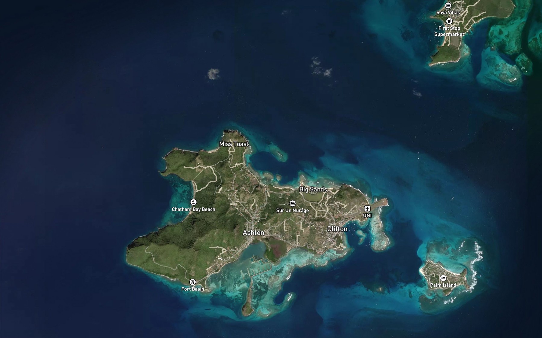 Satellite map of the Richmond Bay