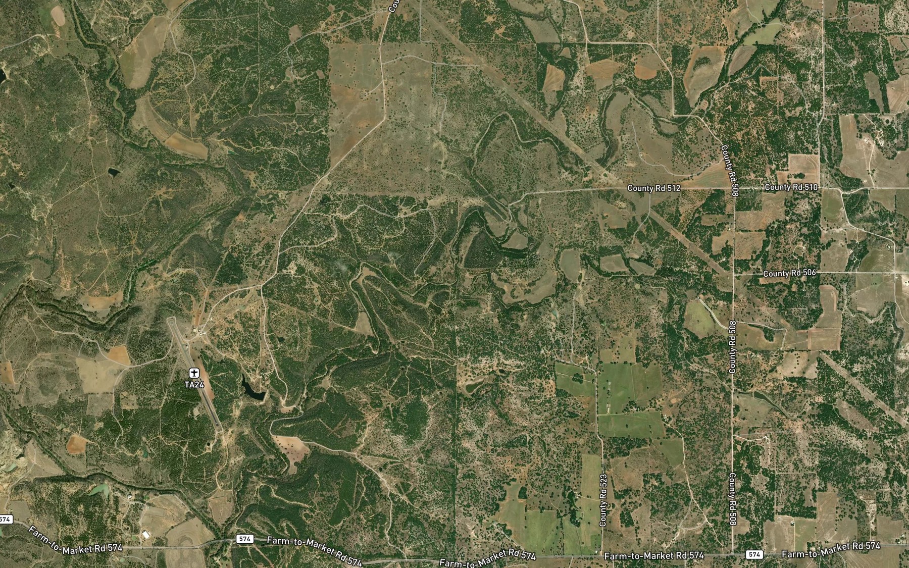 Satellite map of the South Browns Creek