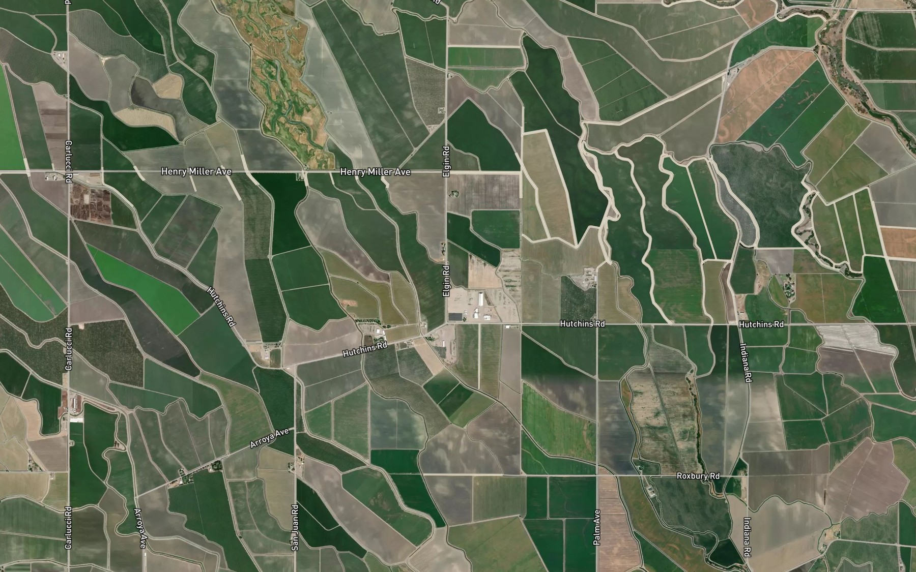 Satellite map of the West Santa Rita Drain