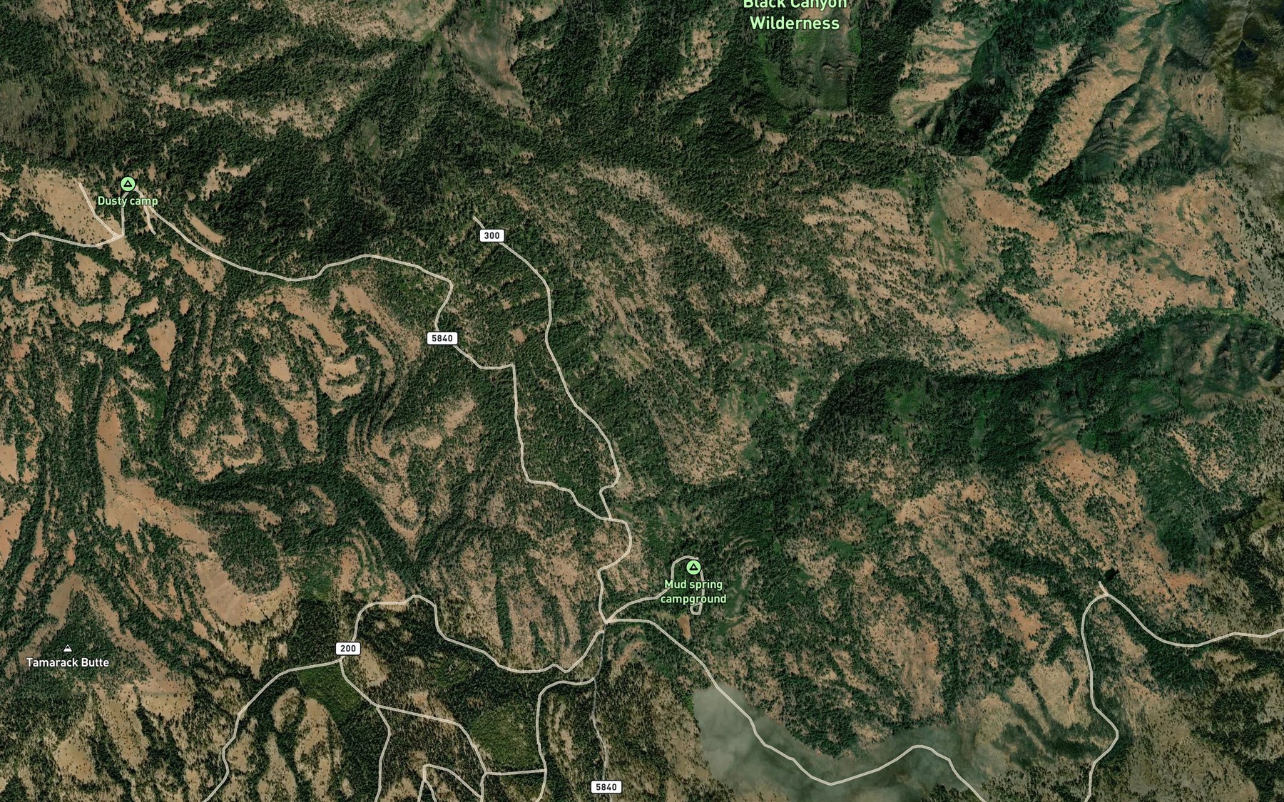 Satellite map of the South Prong Reservoir