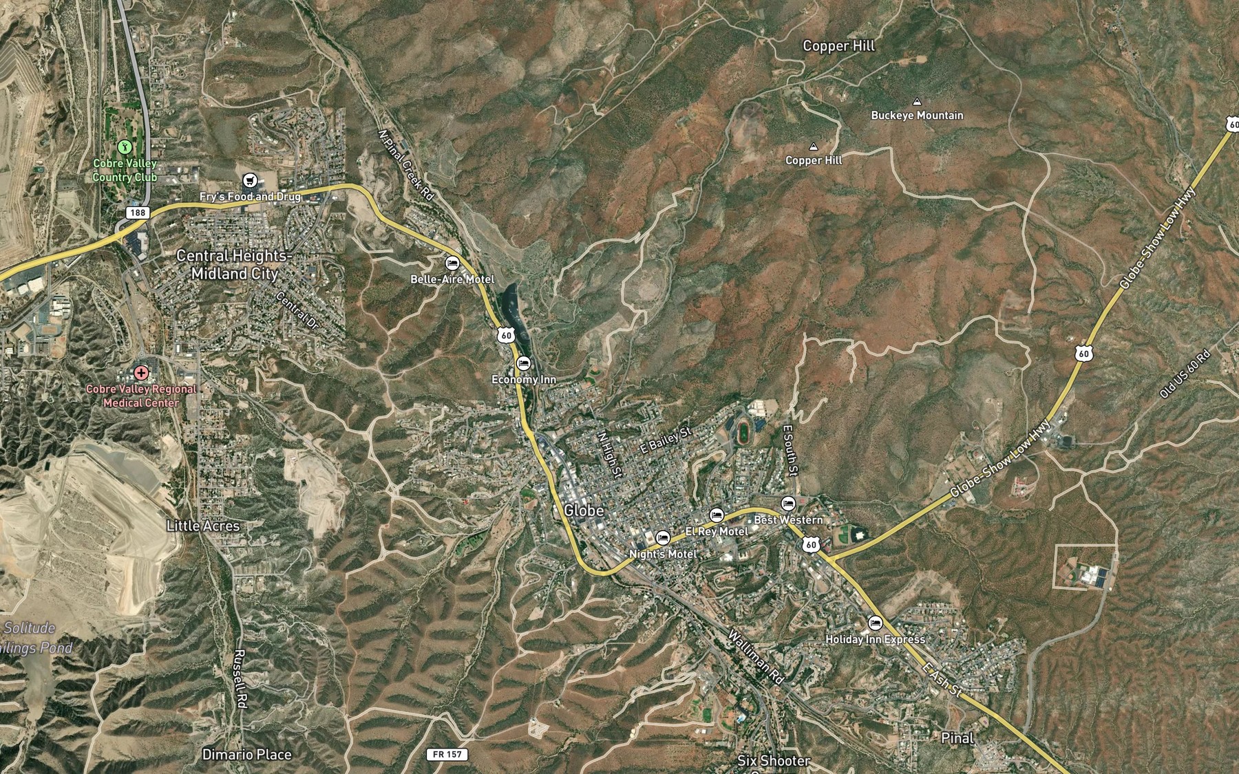 Satellite map of the McCormick Wash