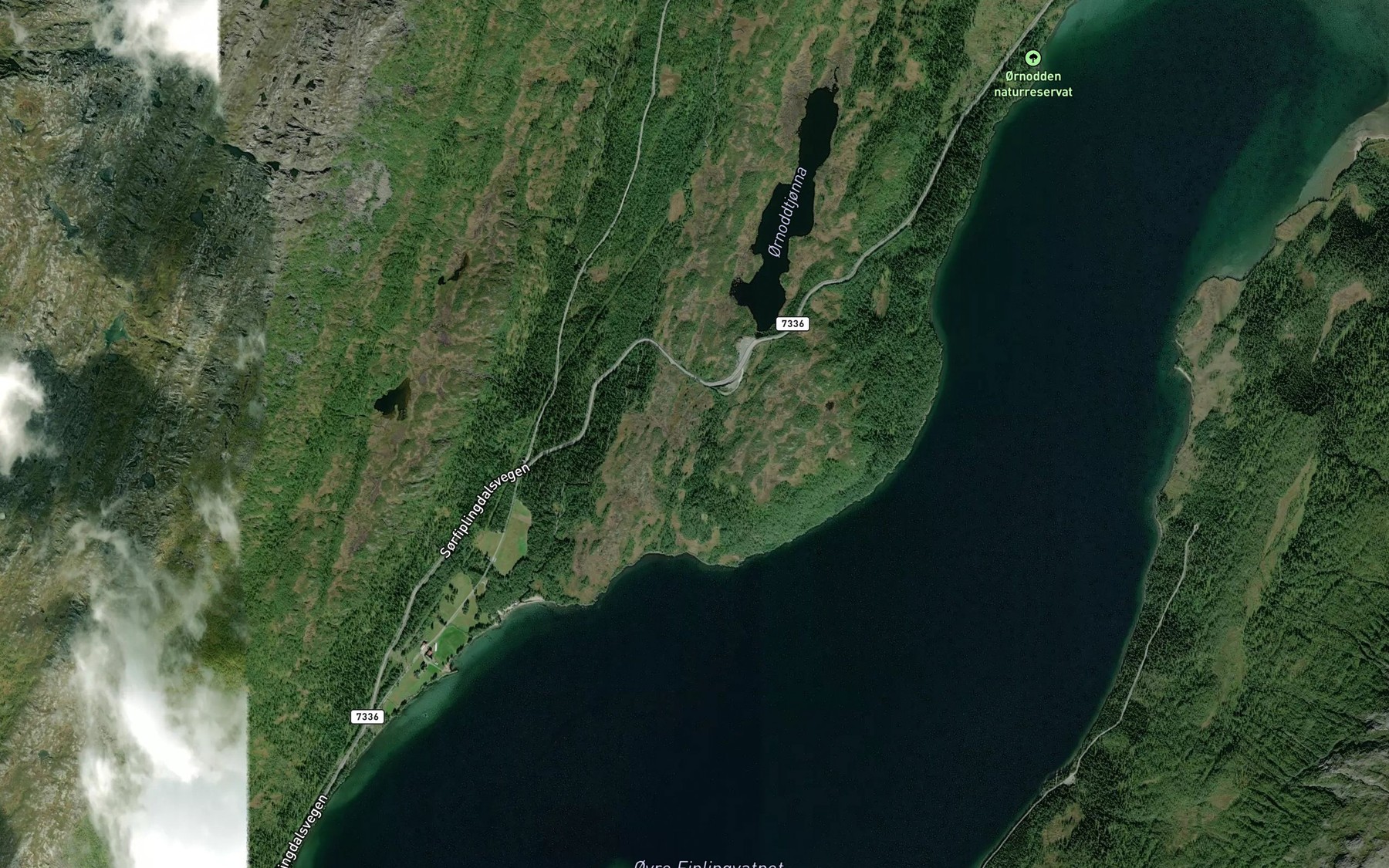 Satellite map of the Ornoddbekken