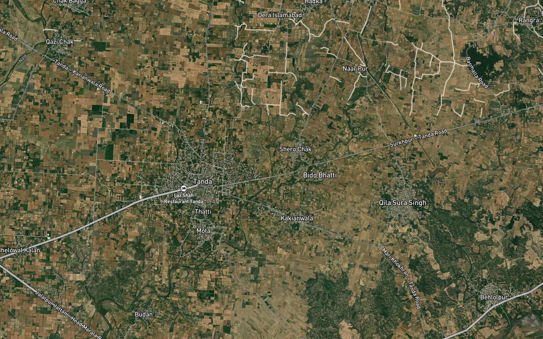 Satellite map of the Choai Nala