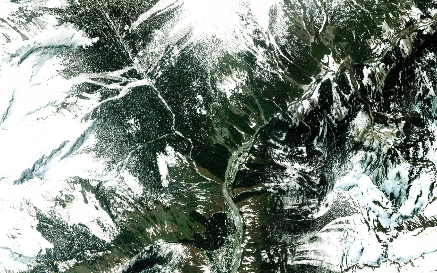 Satellite map of the Slick Creek