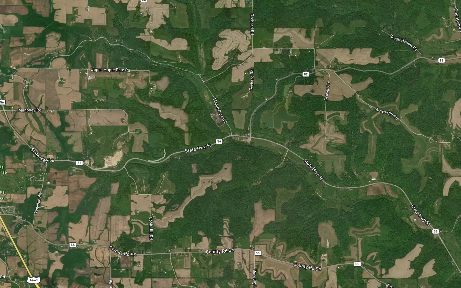 Satellite map of the Cook Creek