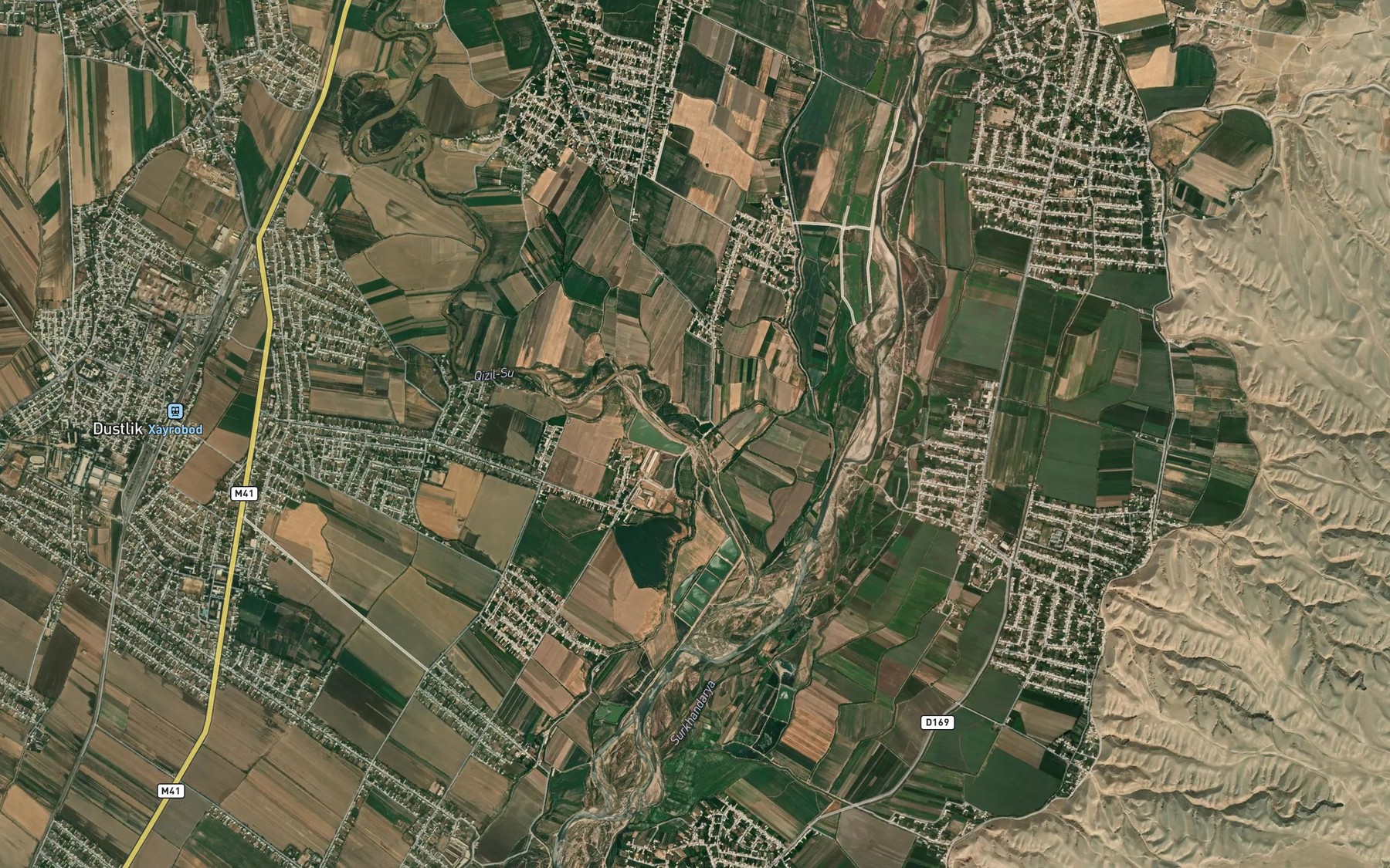 Satellite map of the Sangardakdaryo