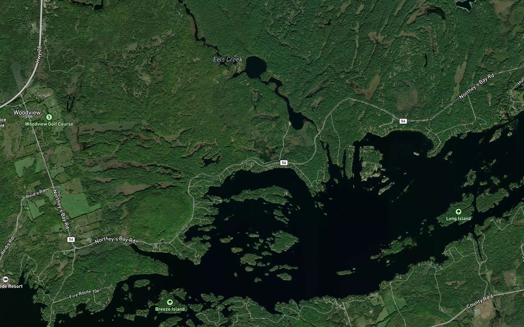 Satellite map of the Young Bay