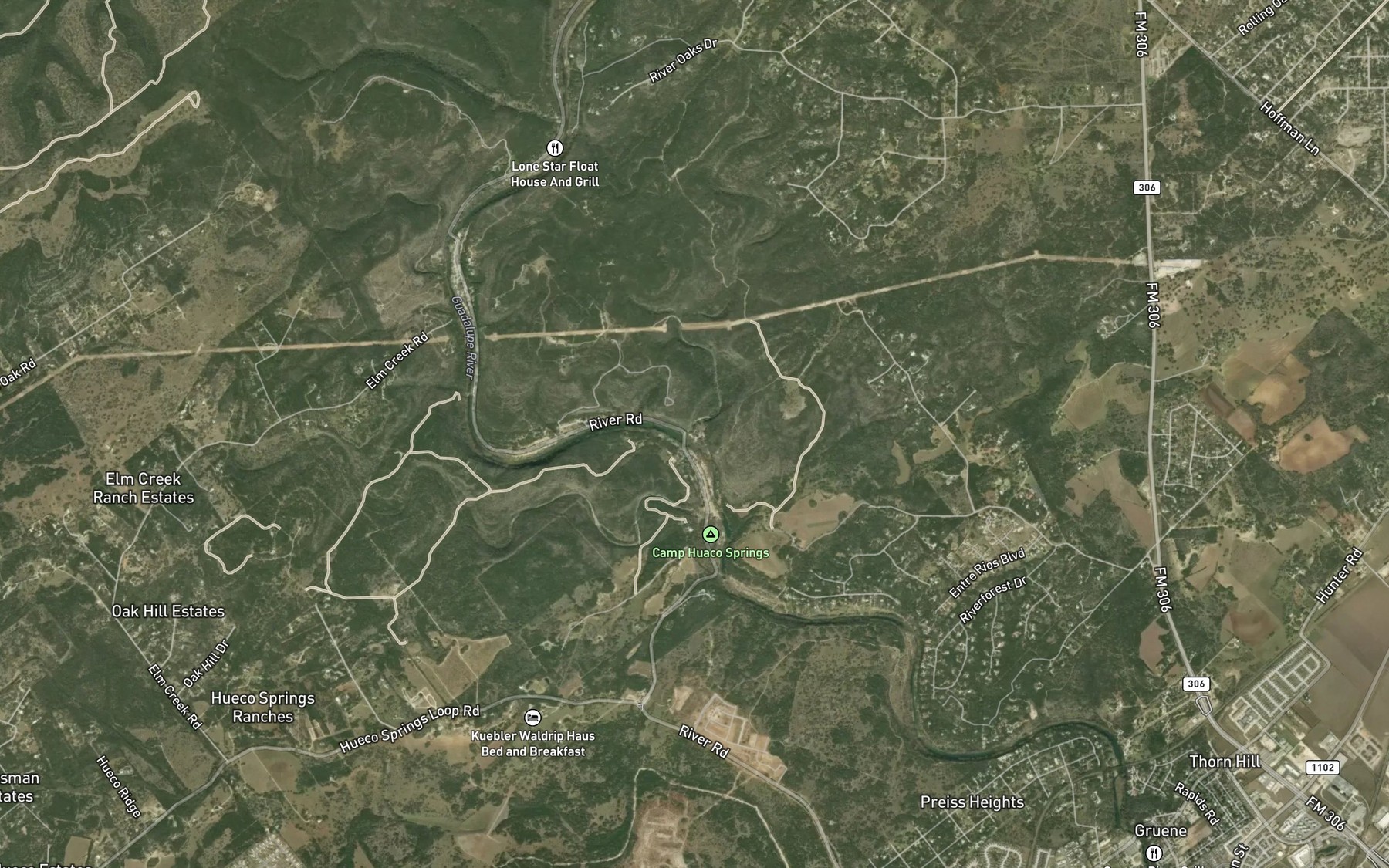 Satellite map of the Isaac Creek