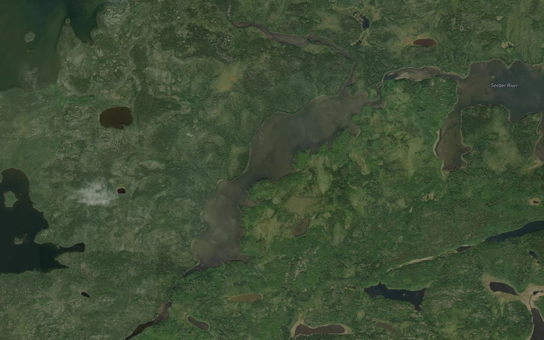 Satellite map of the Manikoman Lake