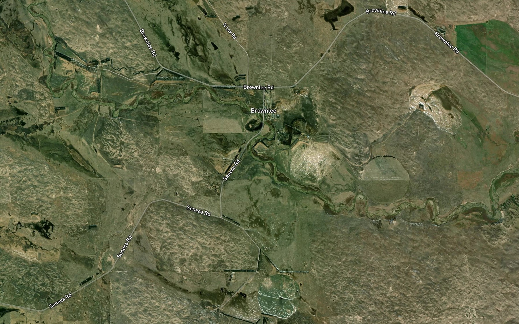 Satellite map of the Pass Creek