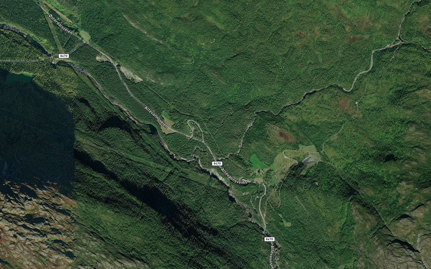 Satellite map of the Saeterbekken