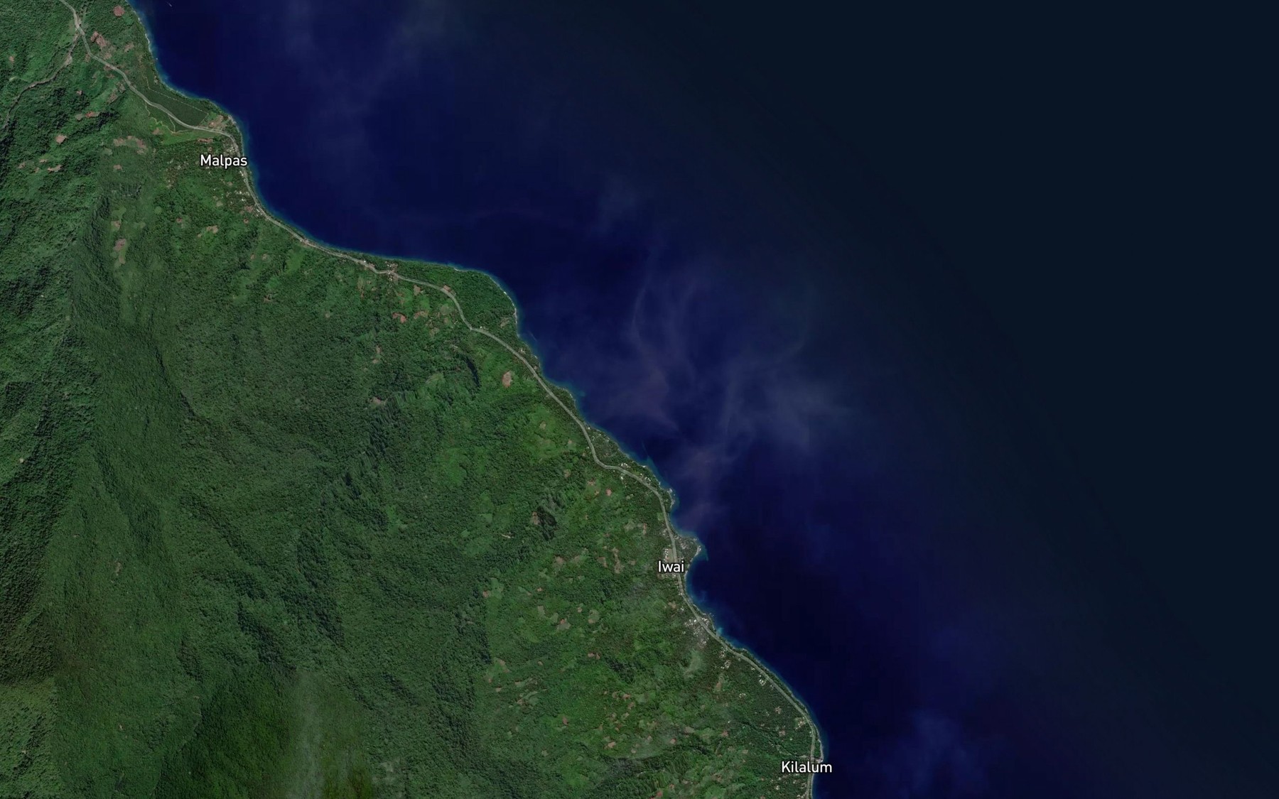 Satellite map of the Maipo River