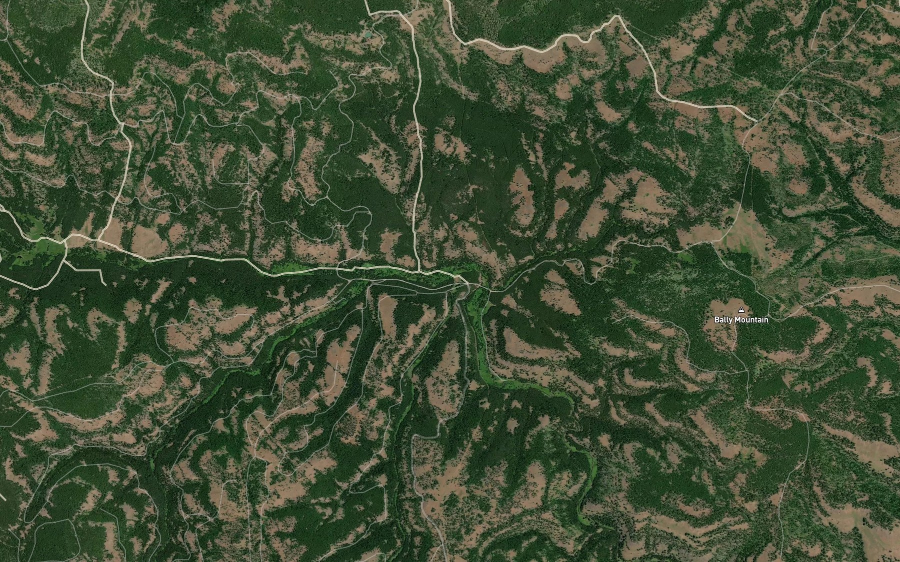 Satellite map of the Peet Creek