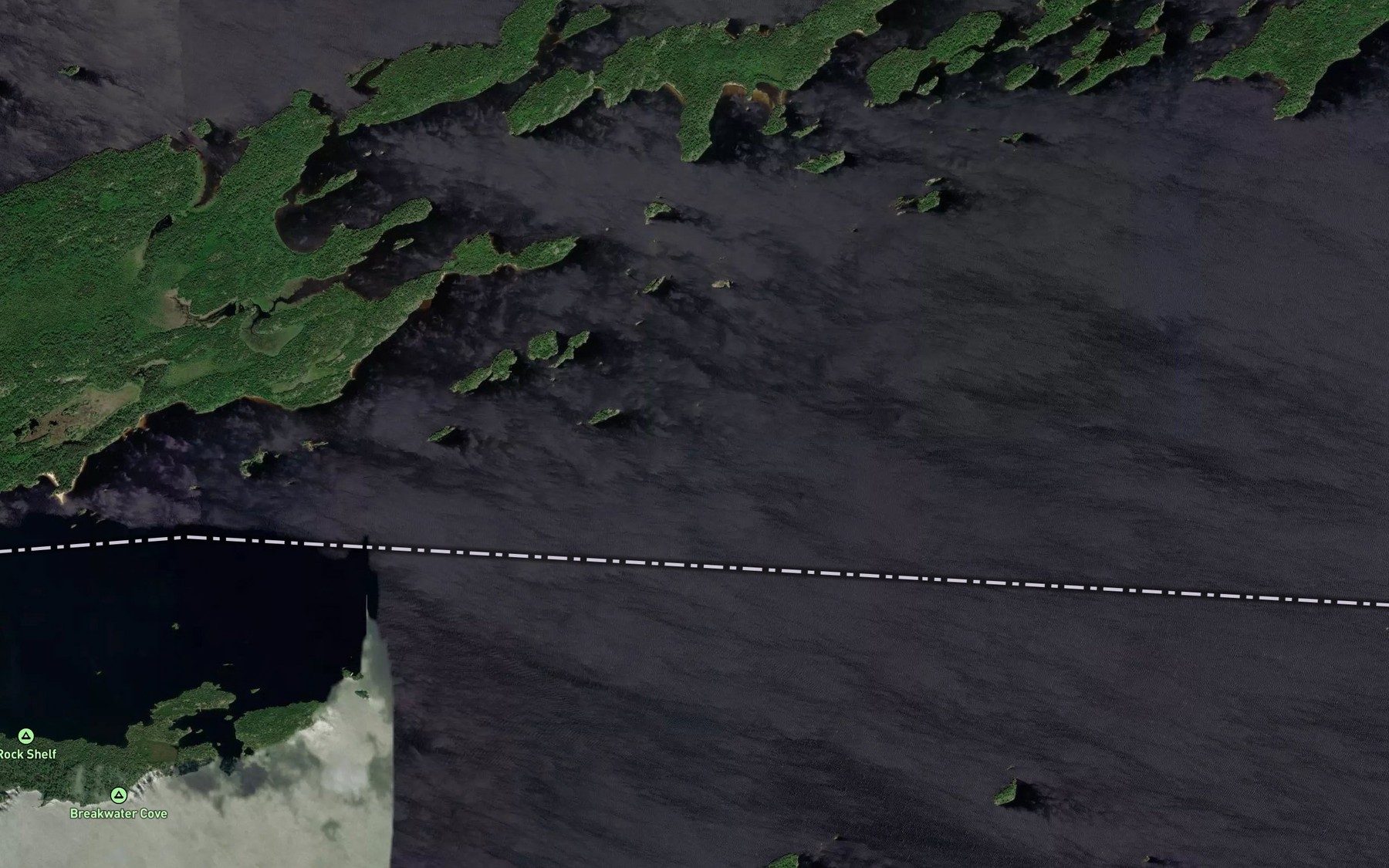 Satellite map of the Capstan Reef