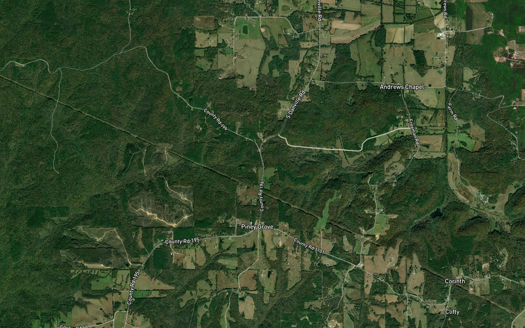 Satellite map of the Cave Spring
