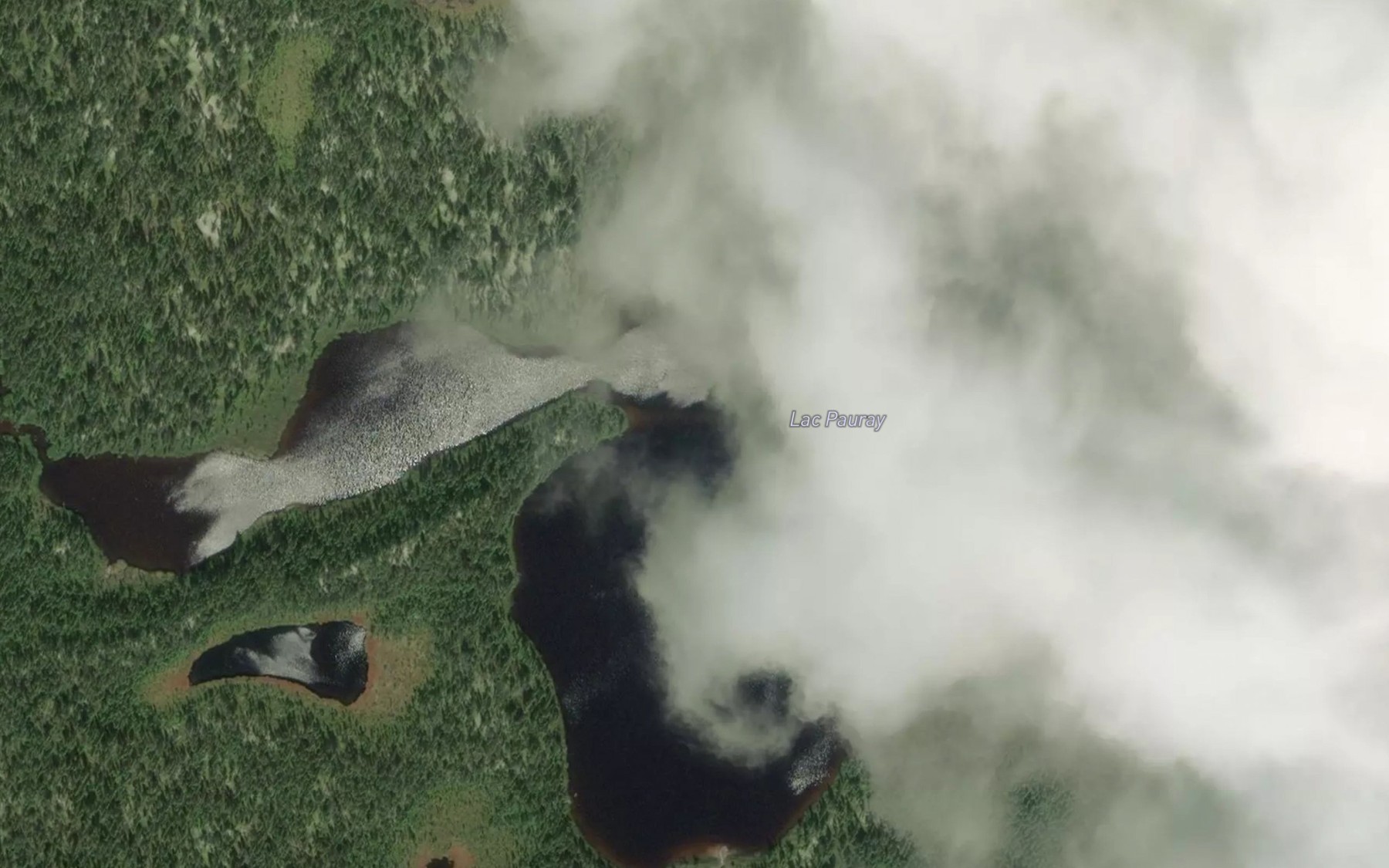 Satellite map of the Lac Pauray