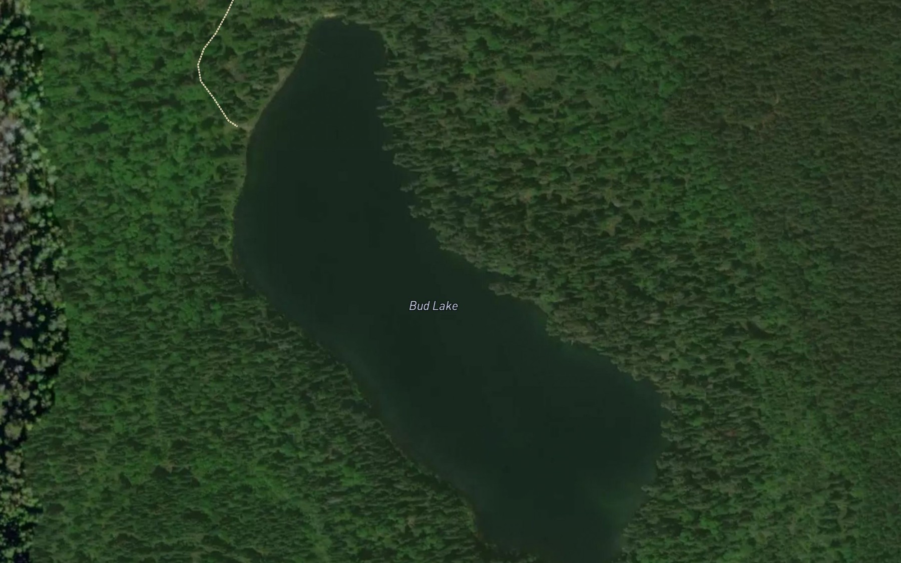Satellite map of the Bud Lake