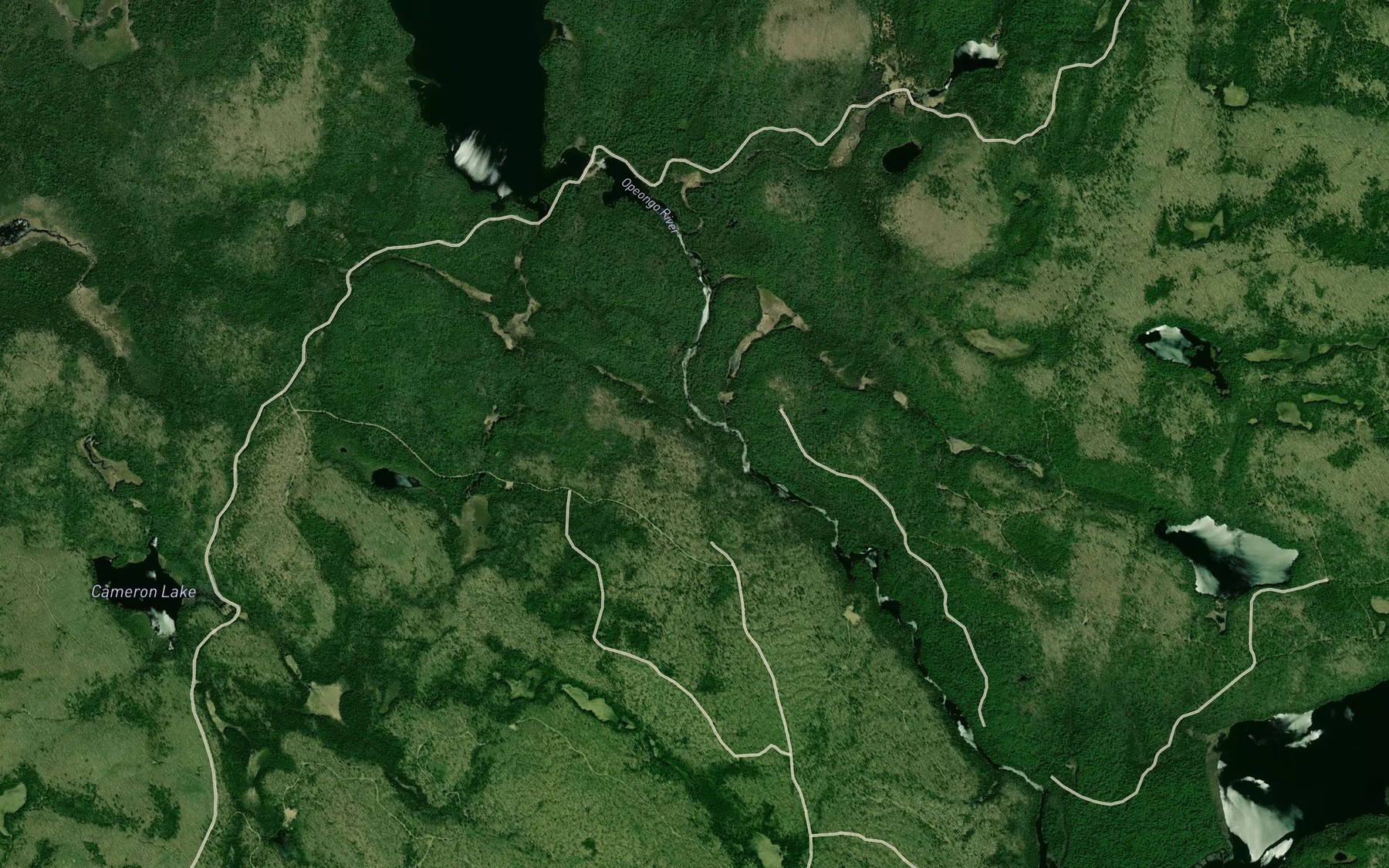 Satellite map of the Tip Up Creek
