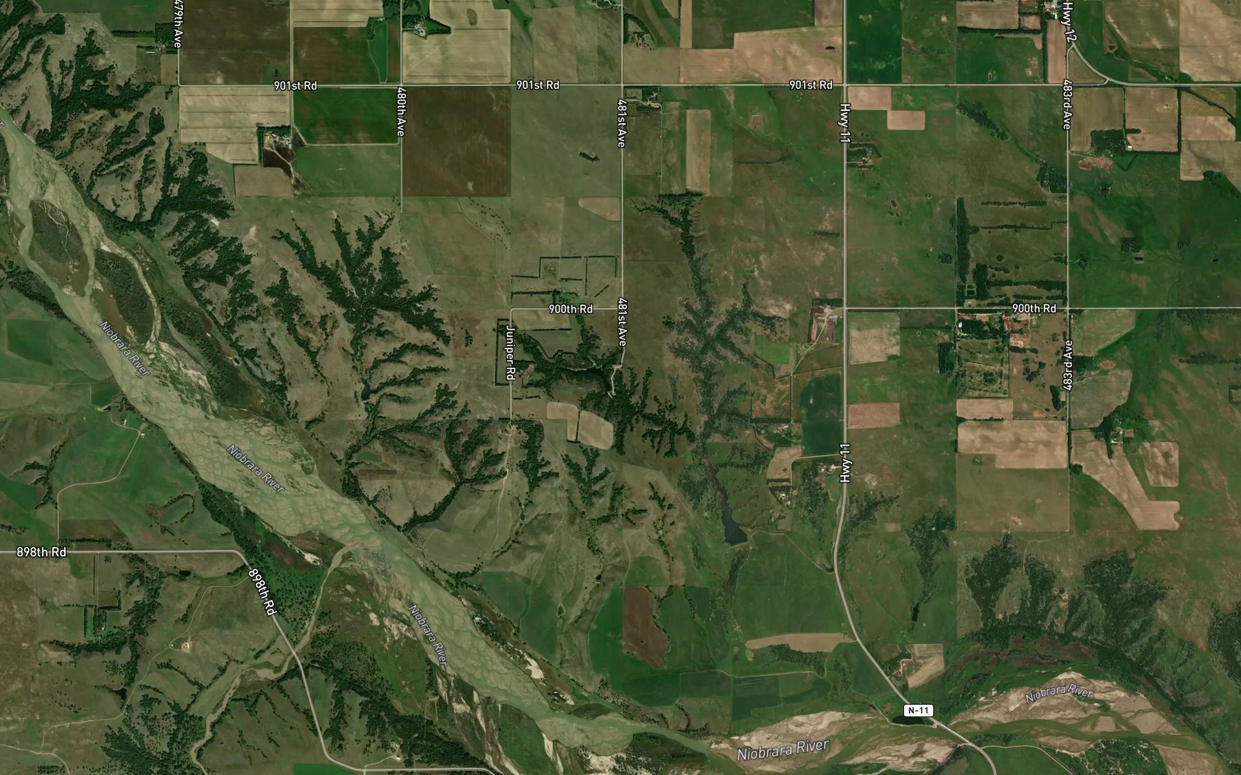 Satellite map of the Hull Lake