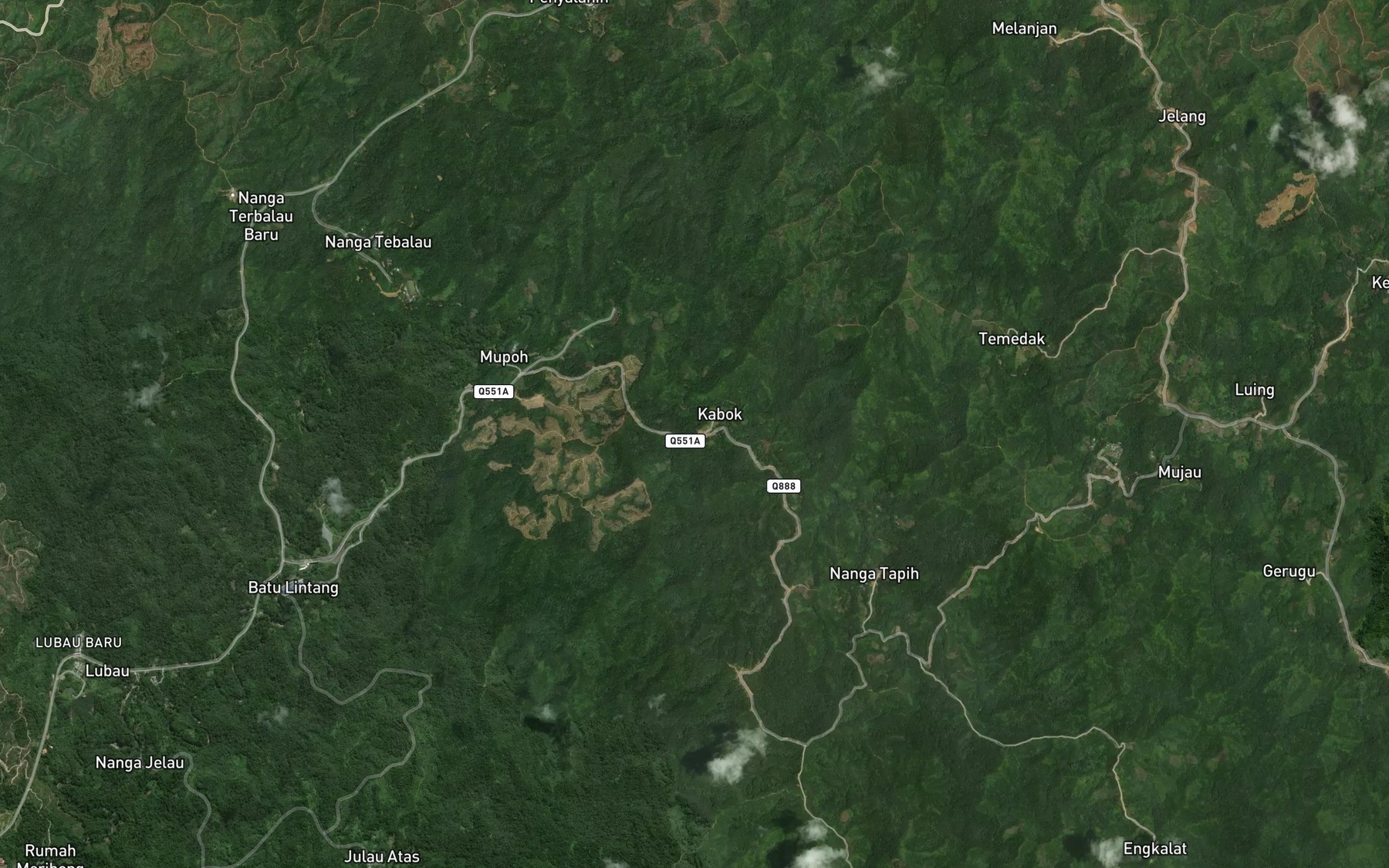 Satellite map of the Sungai Kabok