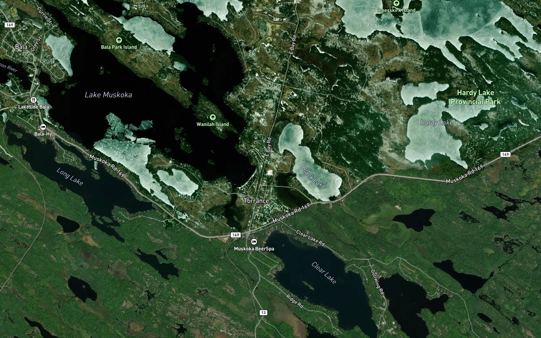 Satellite map of the Torrance Bay