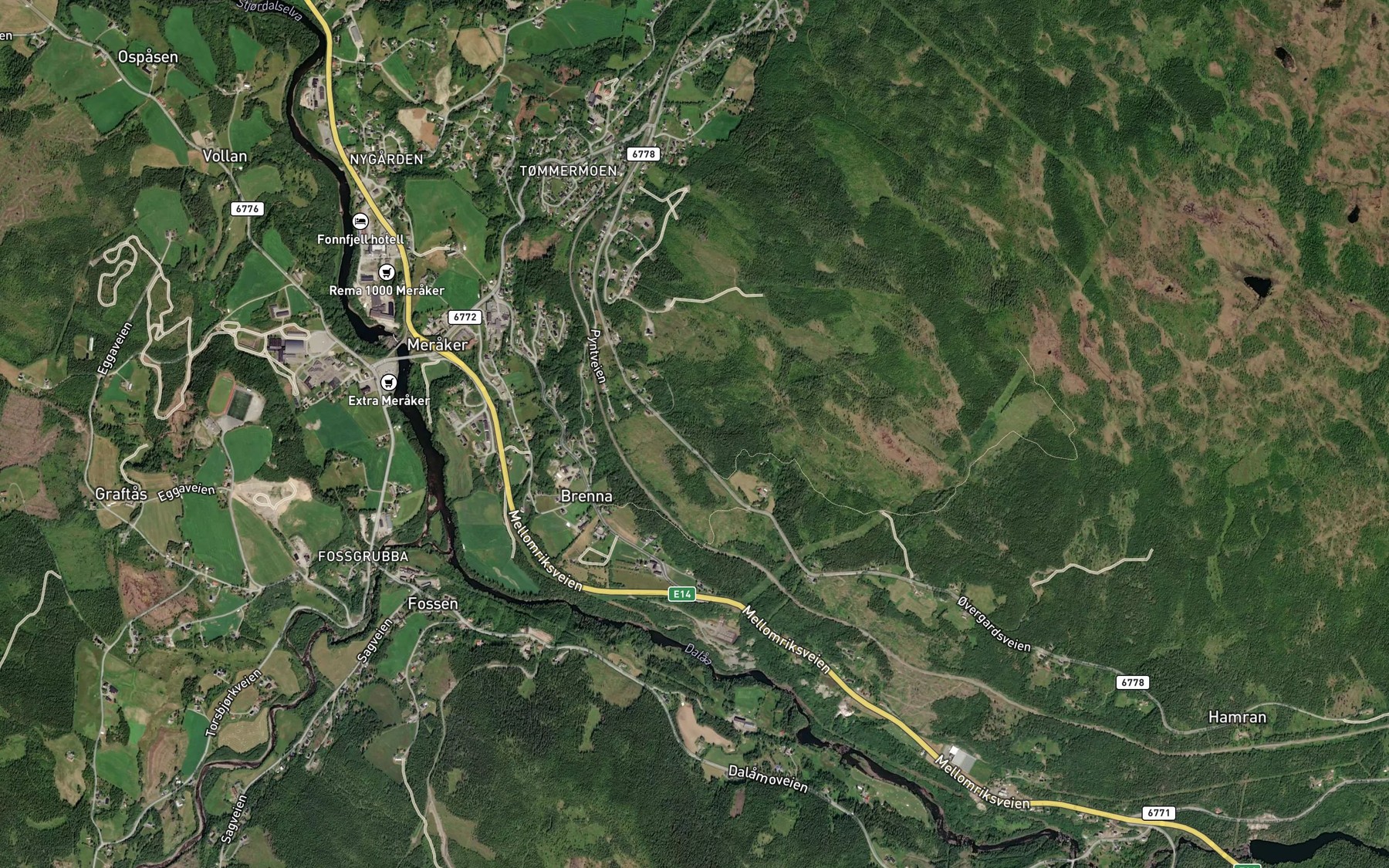 Satellite map of the Plassbekken
