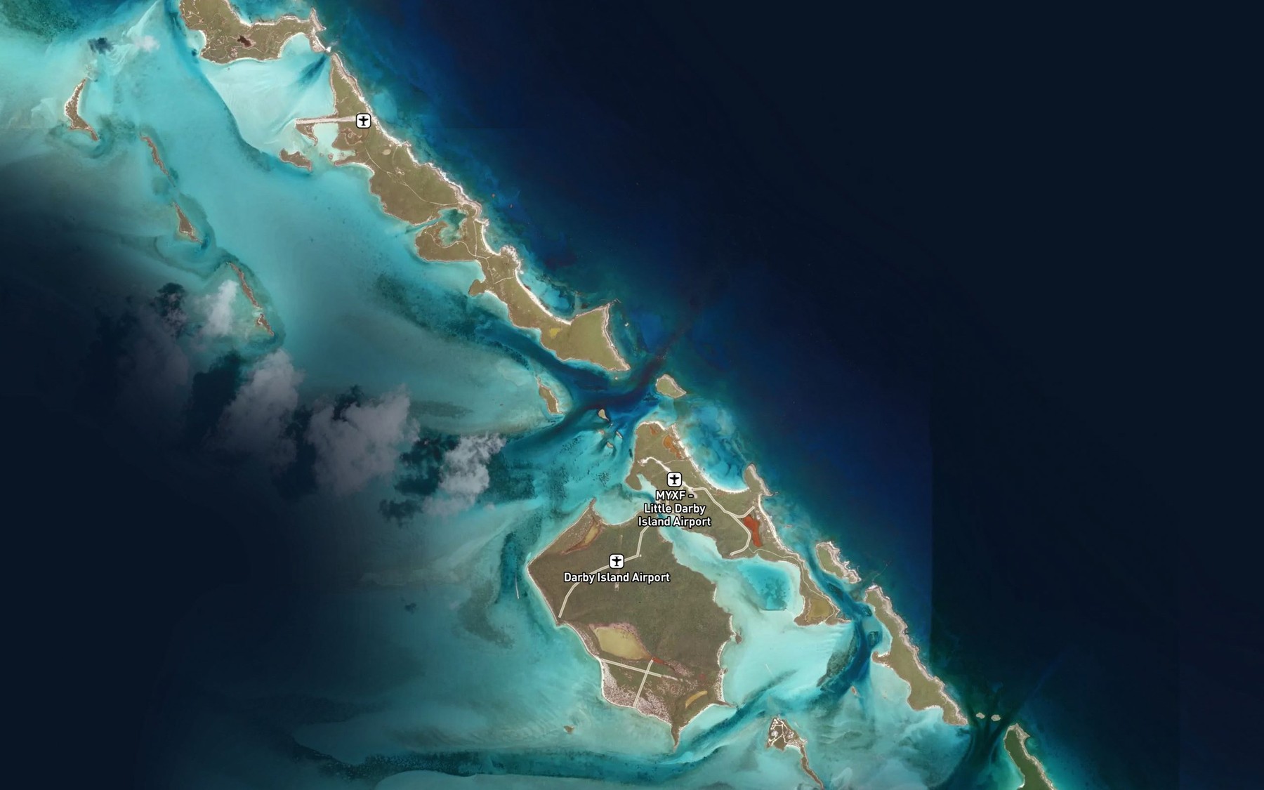 Satellite map of the Rudder Cut
