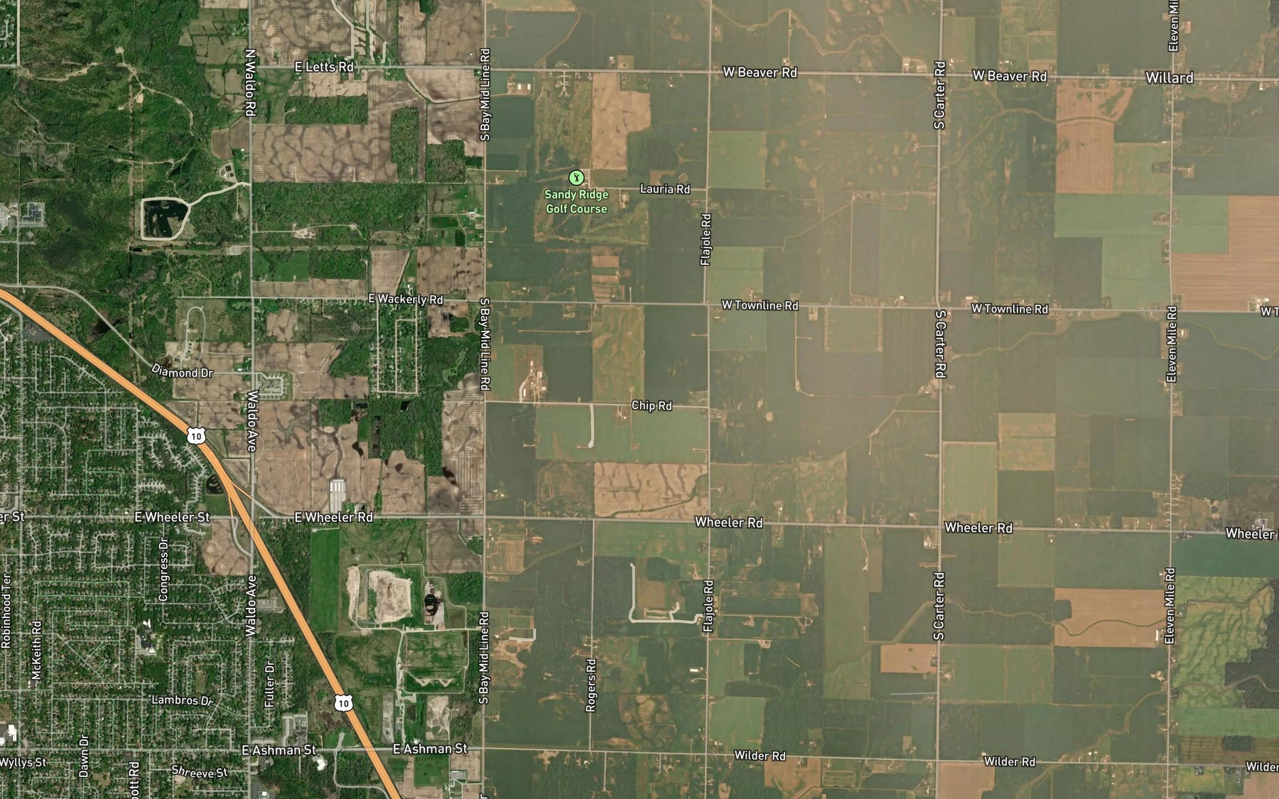 Satellite map of the Vennard Drain