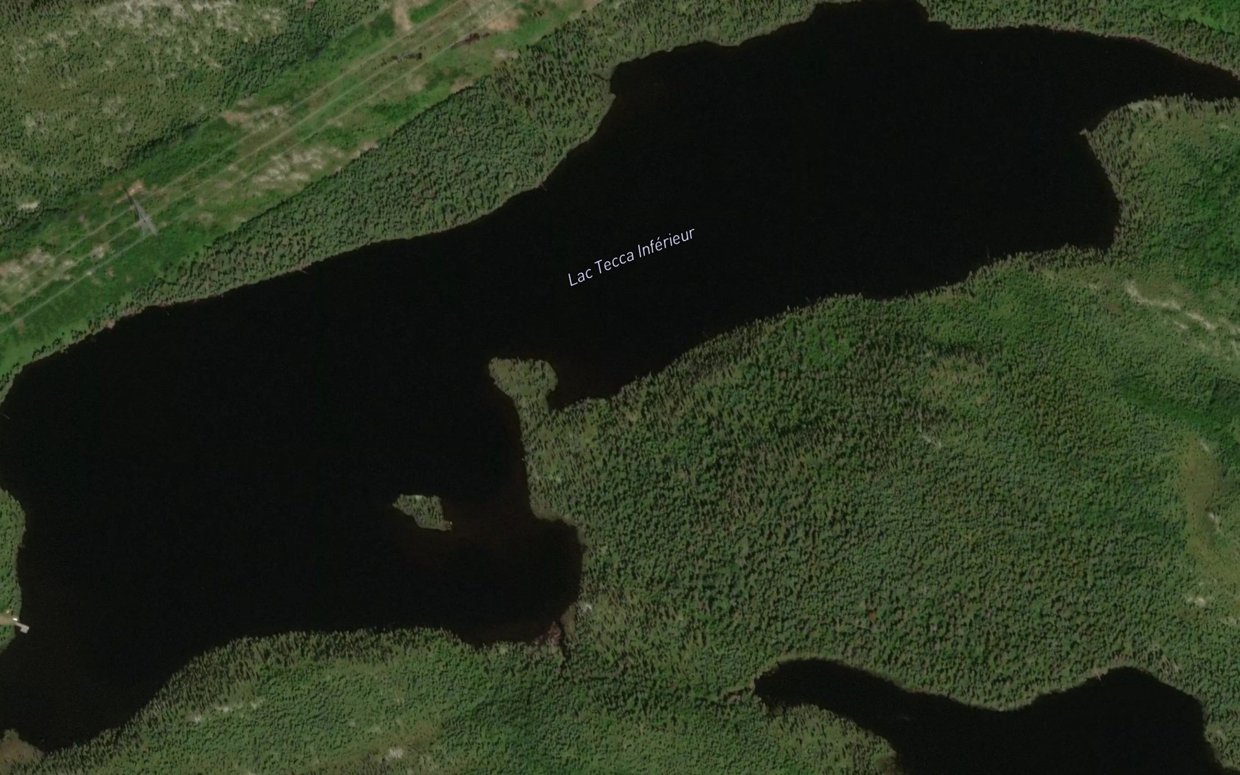 Satellite map of the Lac Tecca Inferieur