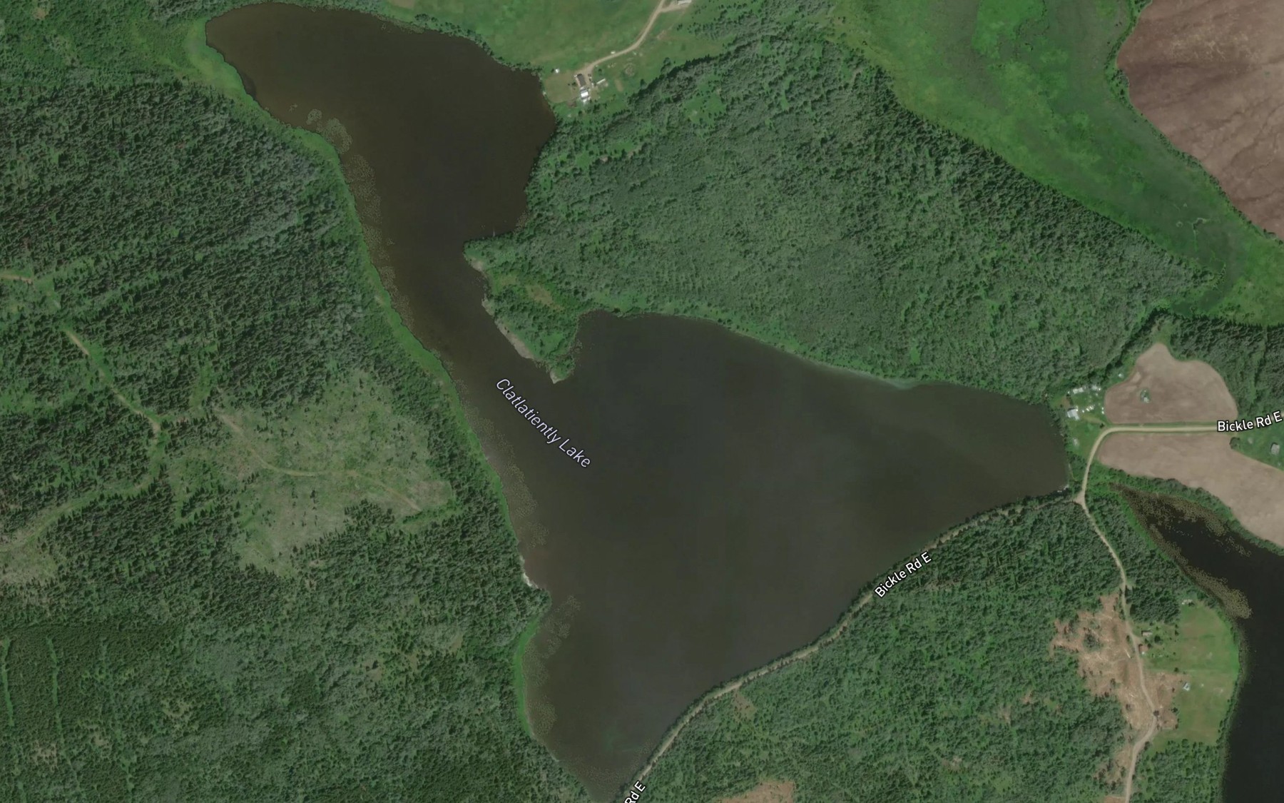 Satellite map of the Clatlatiently Lake