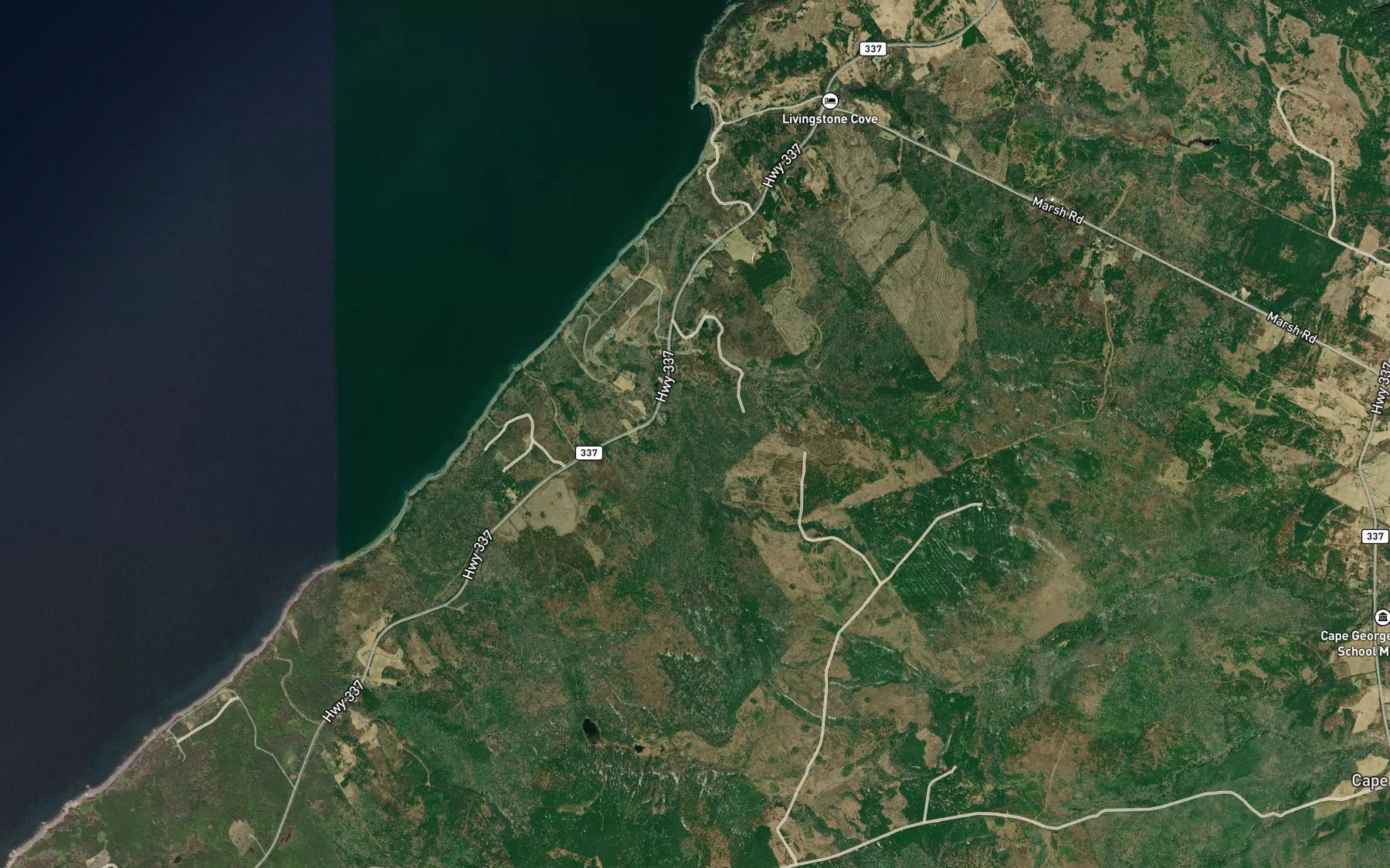 Satellite map of the Morar Brook