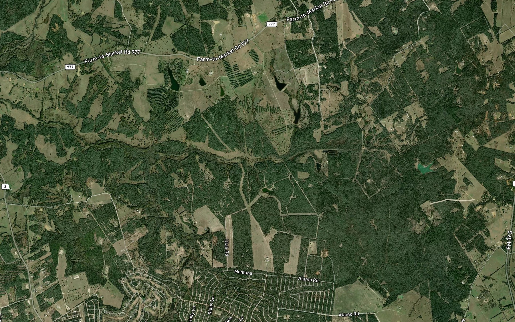 Satellite map of the Ward Branch