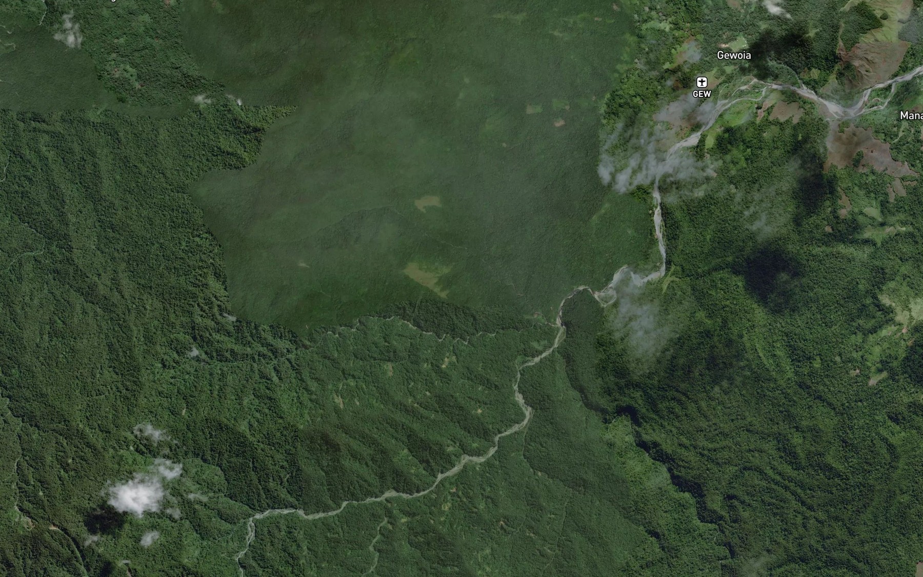 Satellite map of the Ima River
