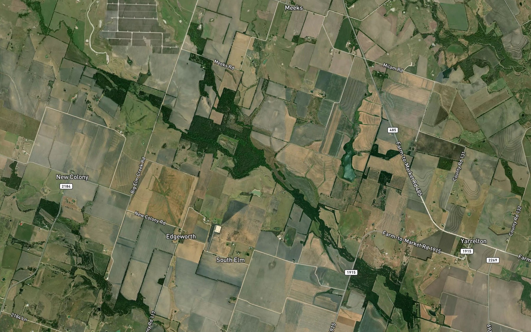 Satellite map of the Camp Creek